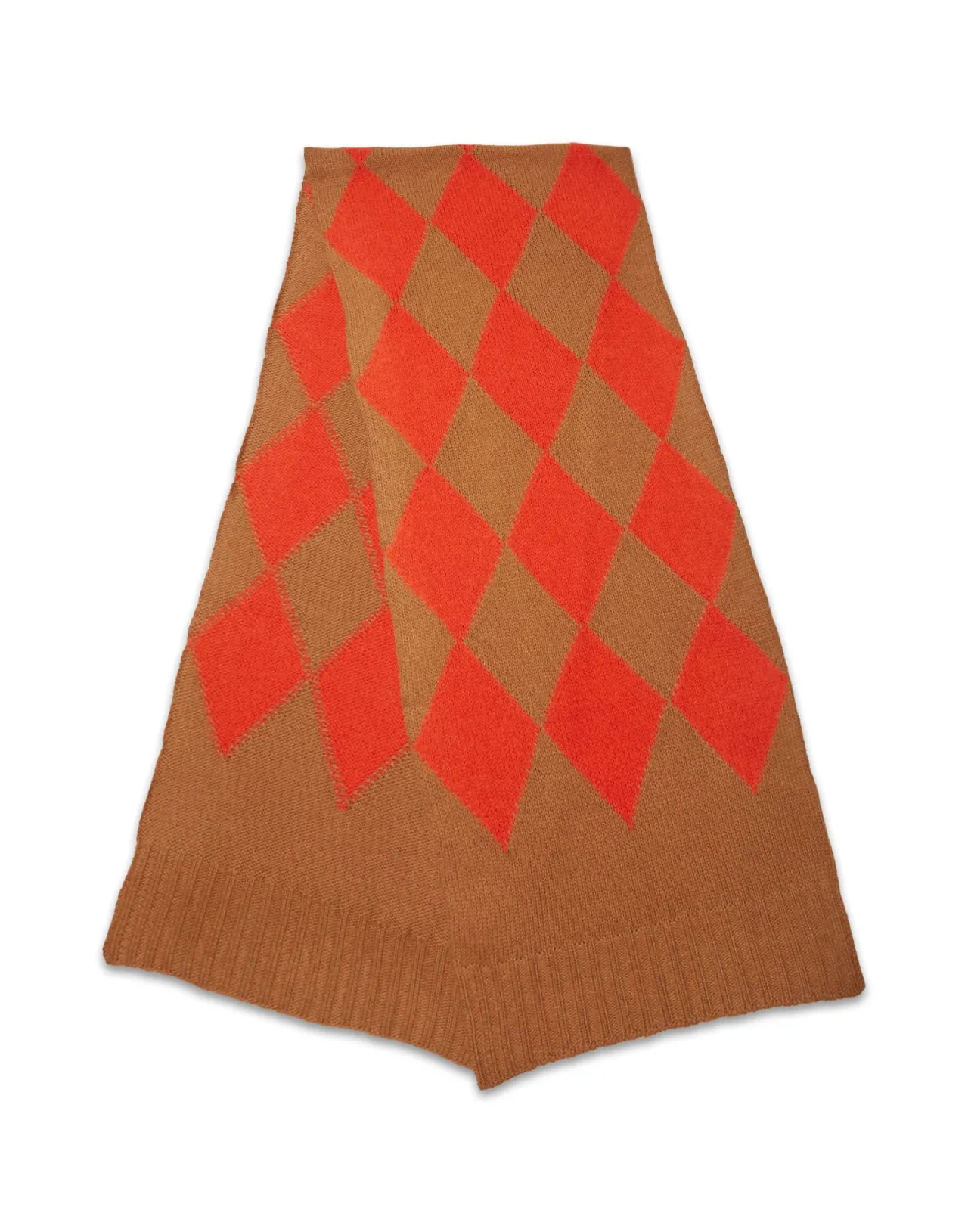 Clearance La DoubleJ Argyle ScarfCamel Orange in Wool