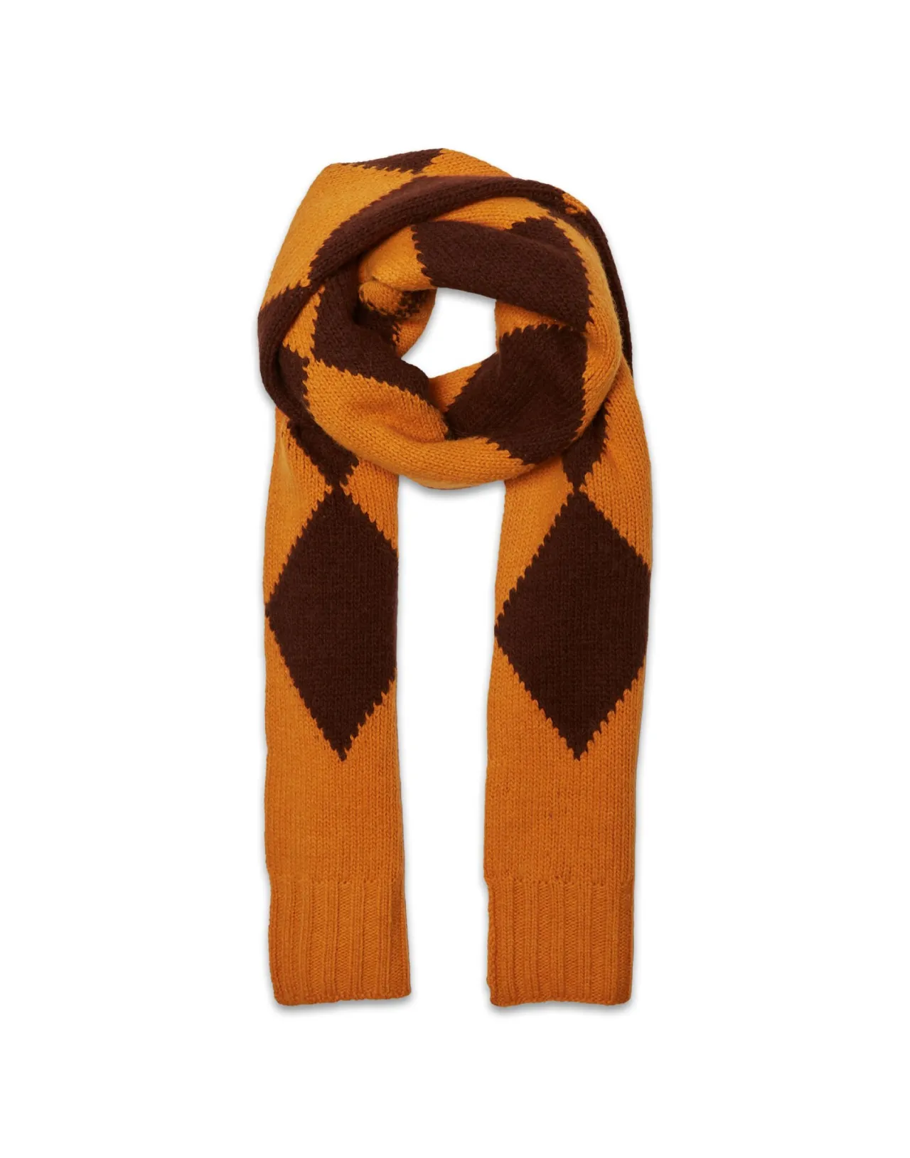 Online La DoubleJ Argyle ScarfYellow / Brown in Wool