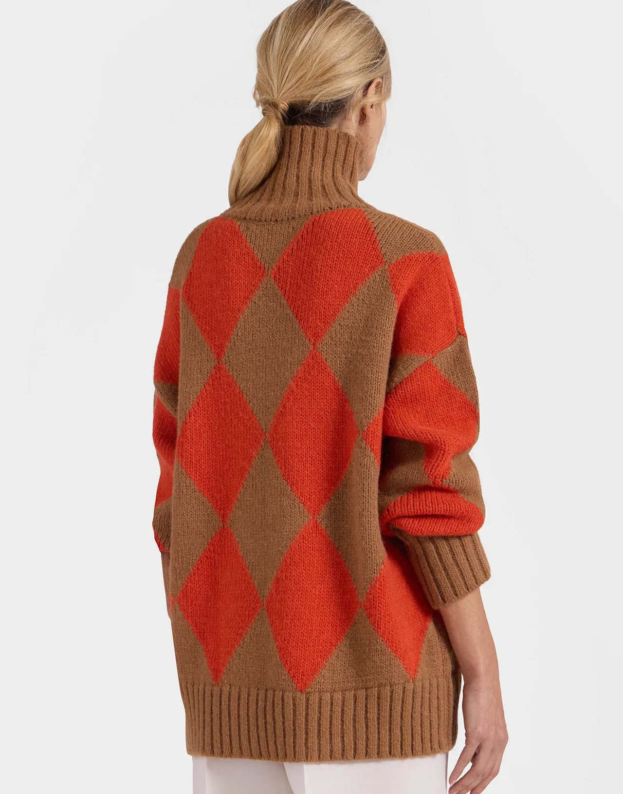 Outlet La DoubleJ Argyle SweaterCamel/Orange in Wool