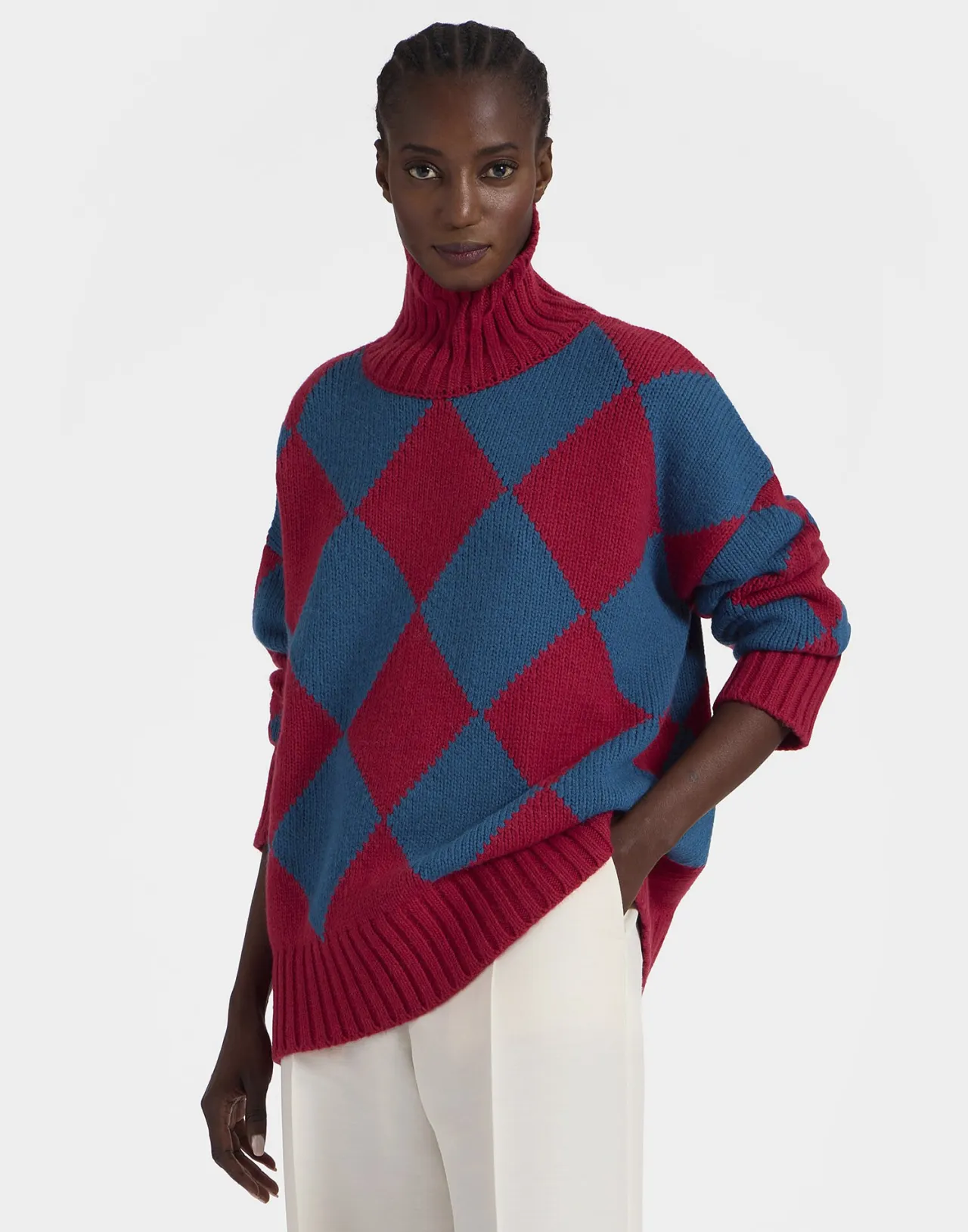 Online La DoubleJ Argyle SweaterRed & Blue in Wool