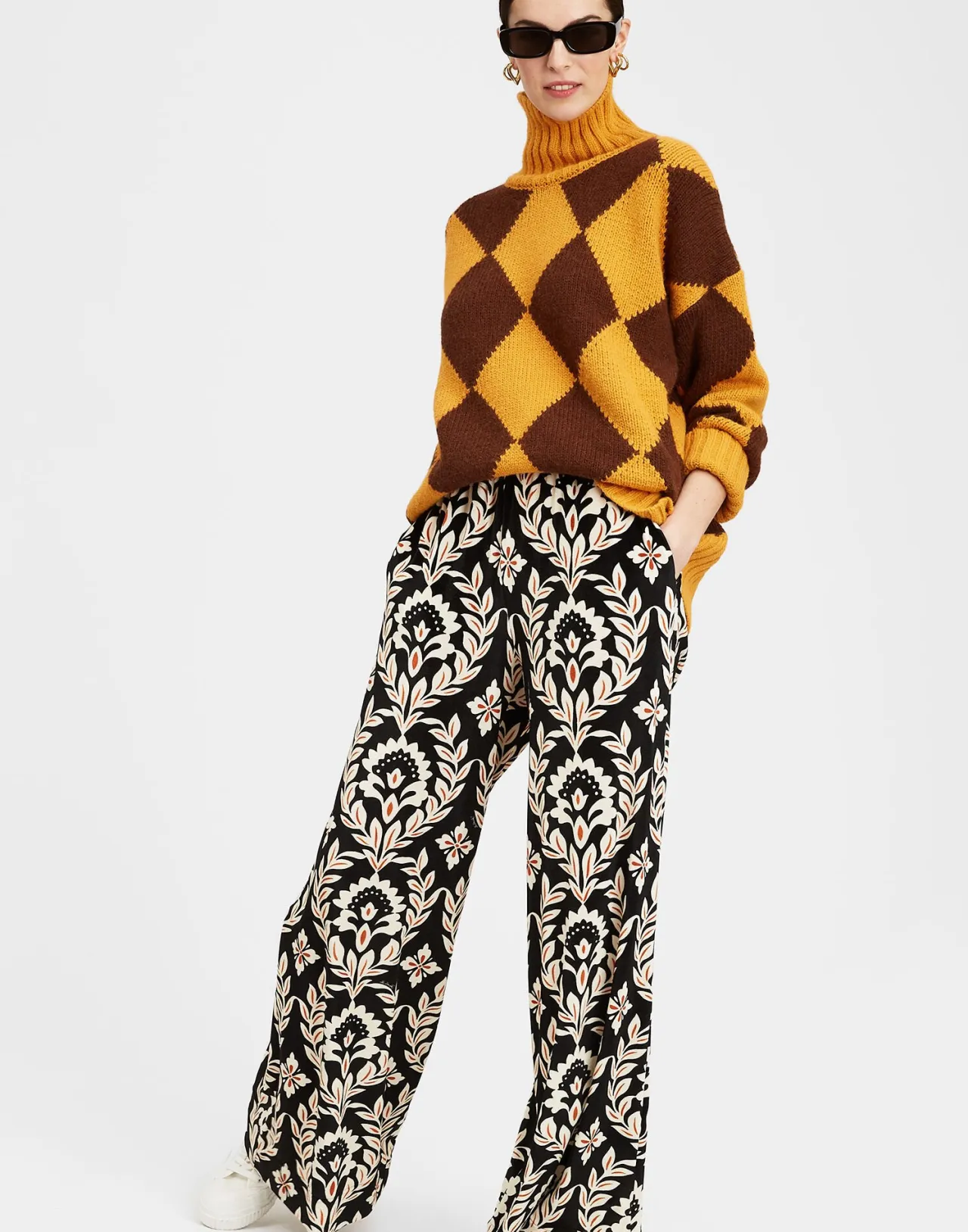 Flash Sale La DoubleJ Argyle SweaterYellow / Brown in Wool