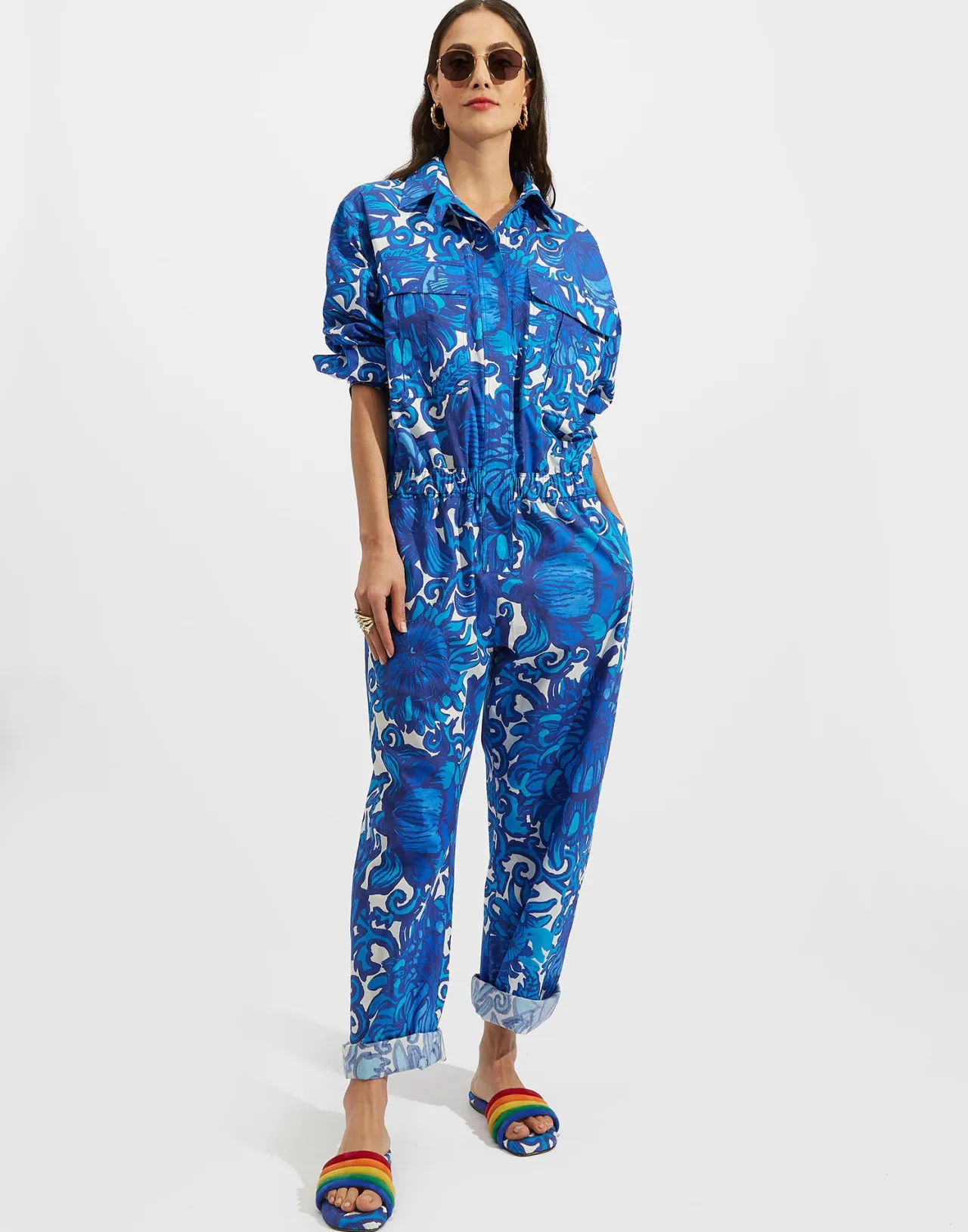 Hot La DoubleJ Aviator JumpsuitAnemone in Summer Popeline