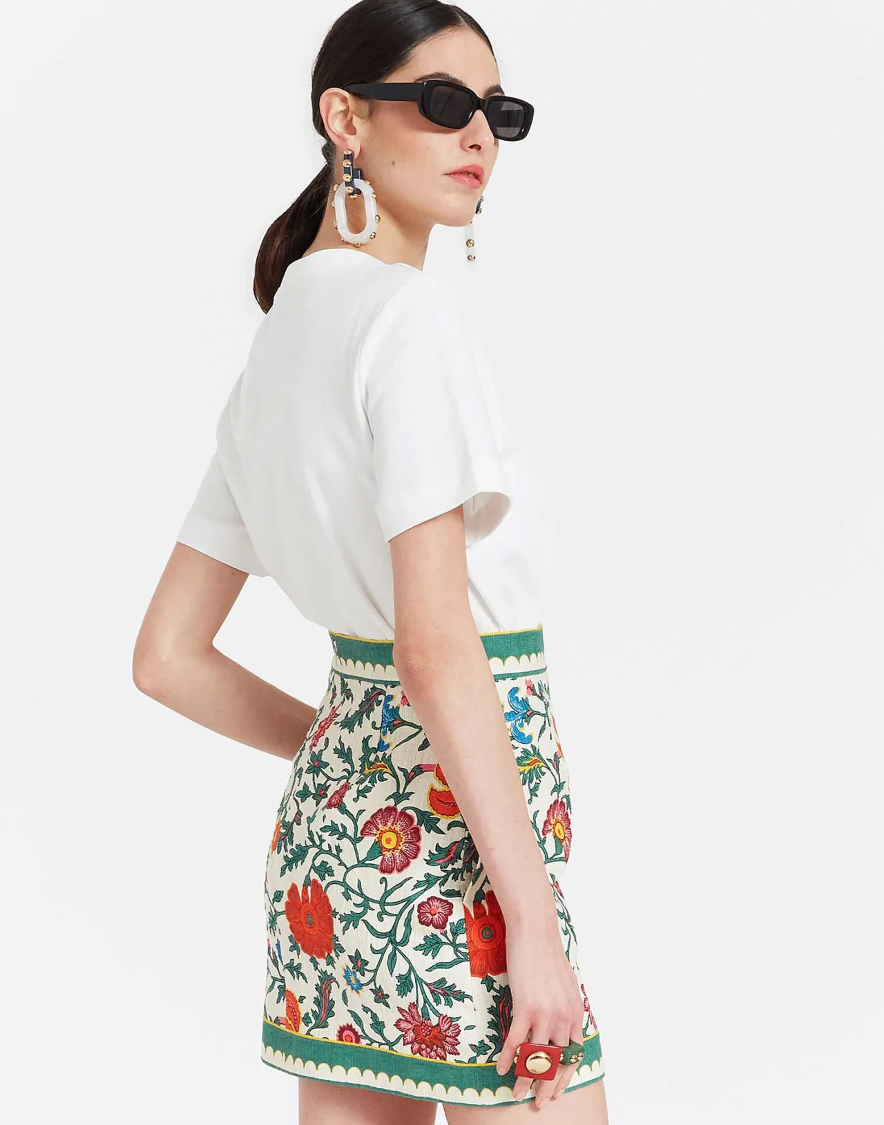 Cheap La DoubleJ Baia Mini SkirtDragonflower Mini Multicolor in Shot Cotton