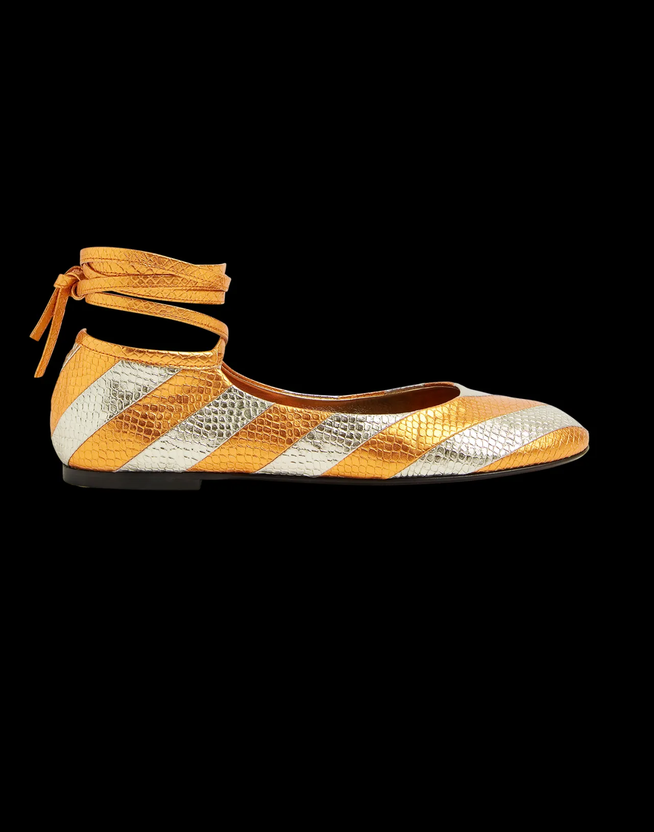 Online La DoubleJ Ballerina FlatsOrange in Faux Python