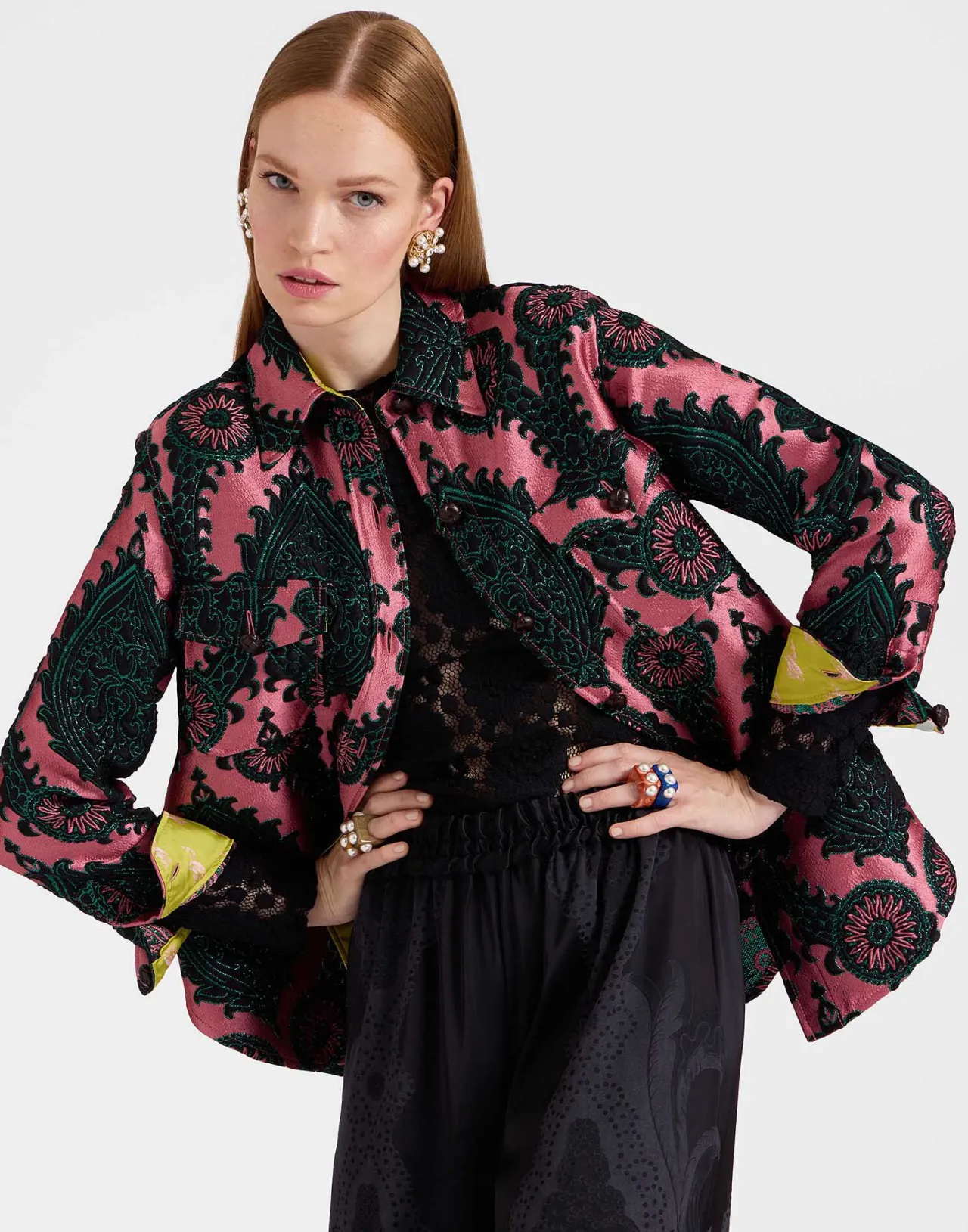 Shop La DoubleJ Better Than Your Boyfriend's JacketOltrarno Pink in Jacquard