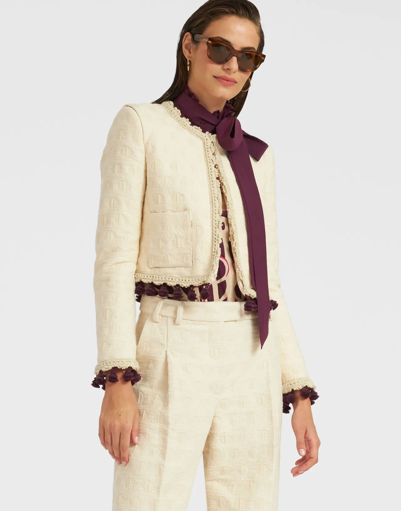 Hot La DoubleJ Bijoux Jacket EmbroideredCreamy in Jacquard