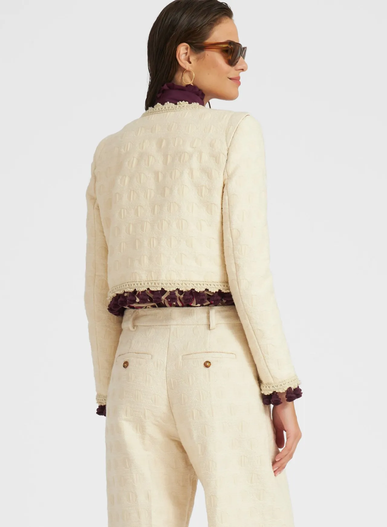 Hot La DoubleJ Bijoux Jacket EmbroideredCreamy in Jacquard