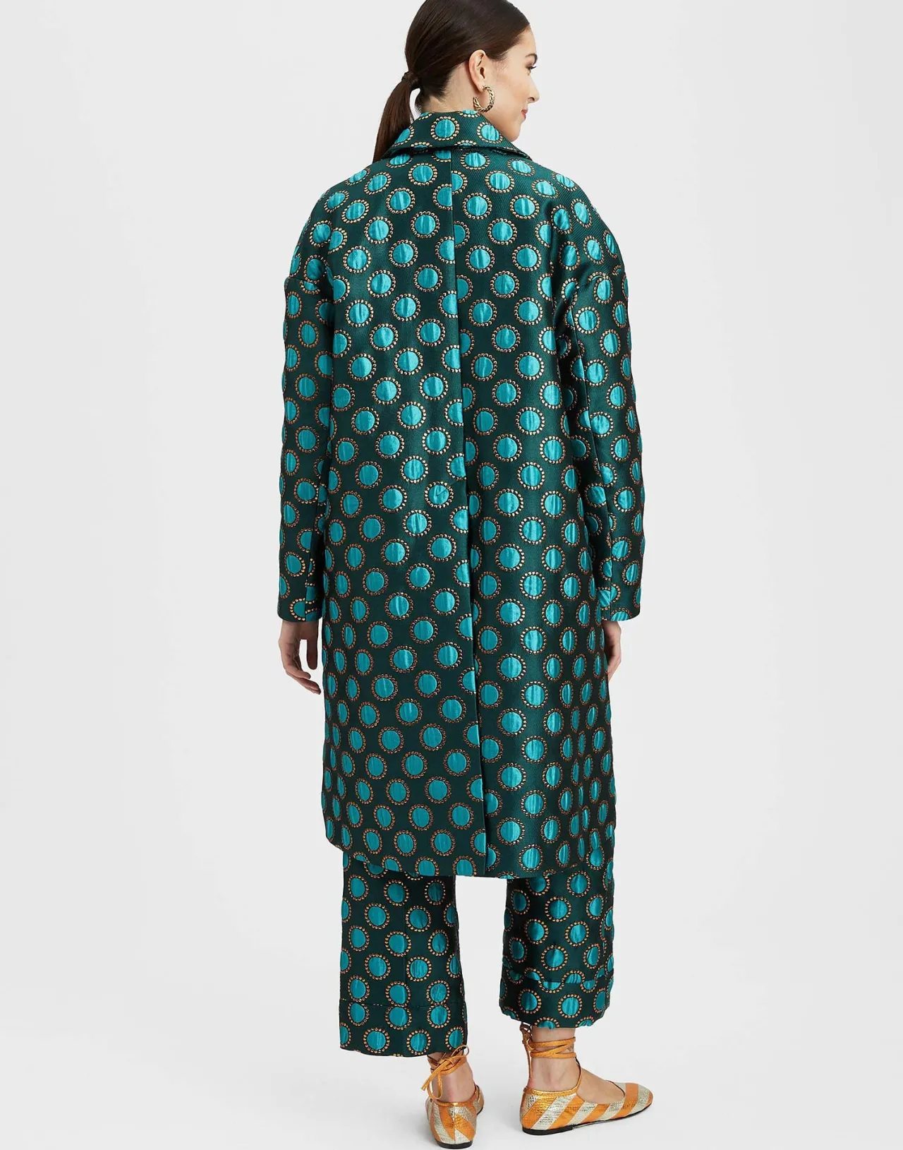 Sale La DoubleJ Boxy CoatWinter Sun Emerald in Jacquard