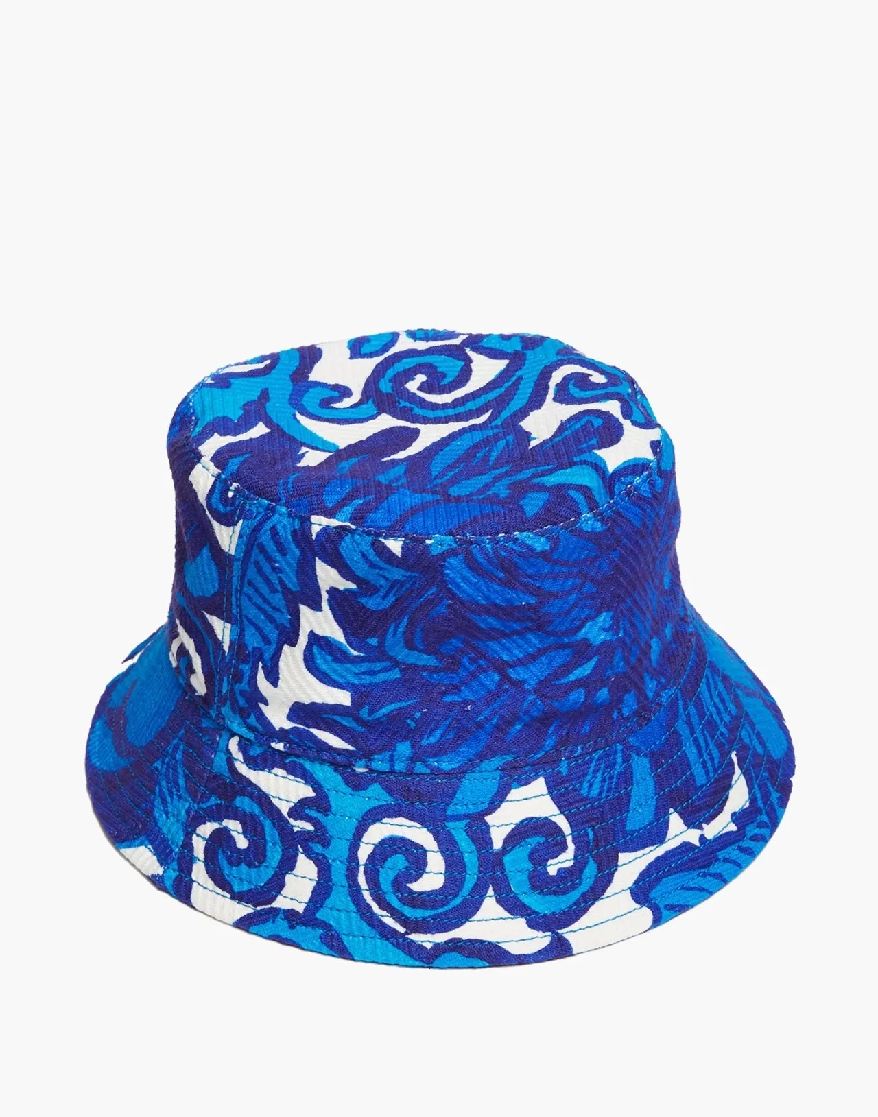 Shop La DoubleJ Bucket Hat StitchedAnemone in Cotton Chevron