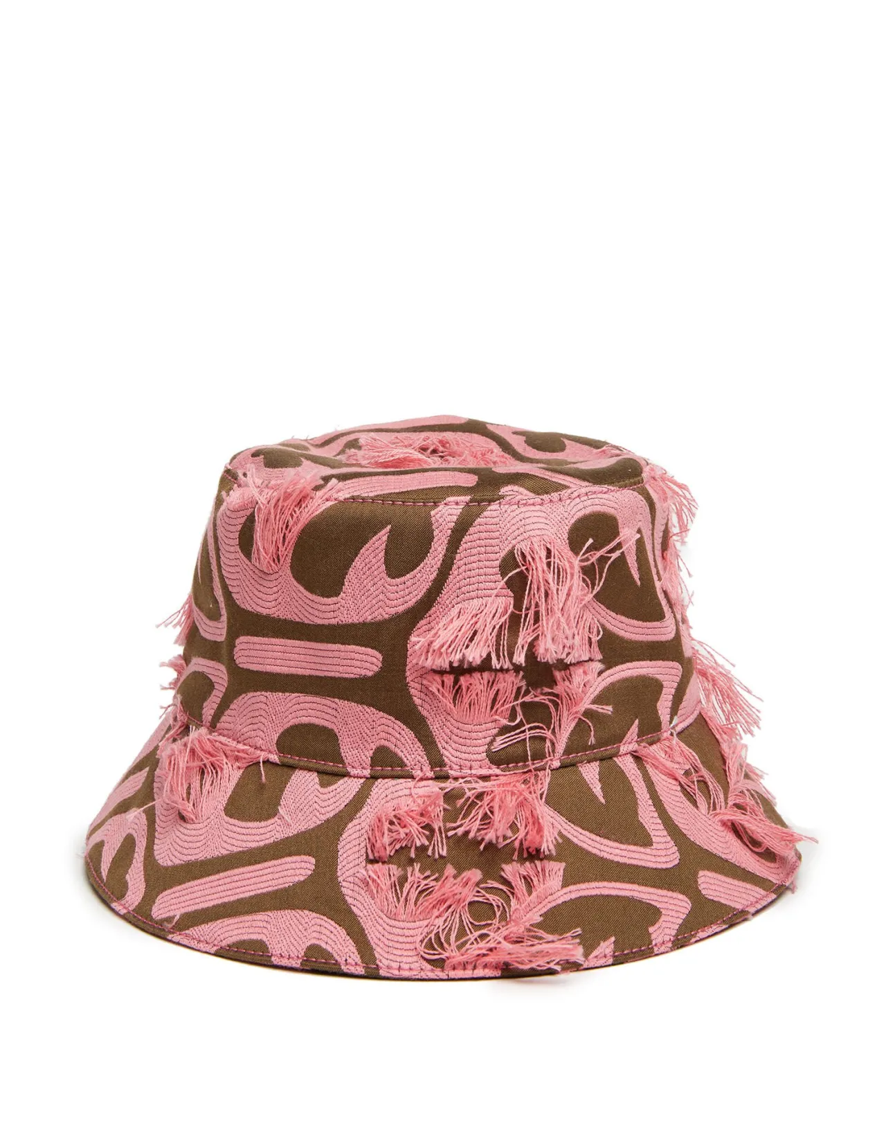 Shop La DoubleJ Bucket HatGrove Kaki/Pink in Jacquard