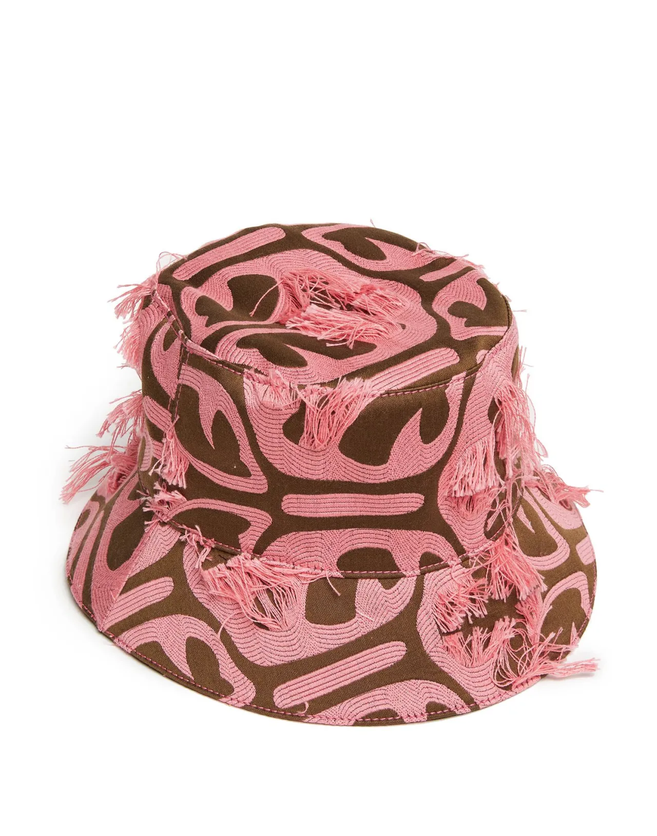 Shop La DoubleJ Bucket HatGrove Kaki/Pink in Jacquard