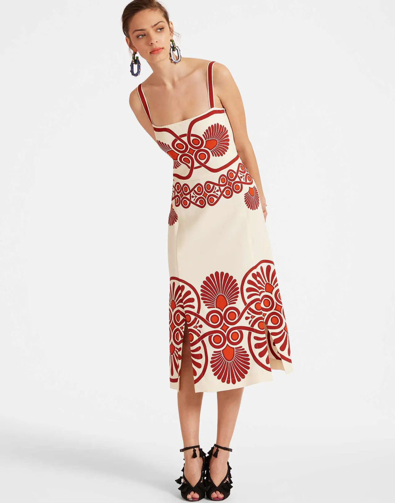New La DoubleJ Buy Me A Martini DressMedallion Plac&eacute;e Cream in Envers Satin