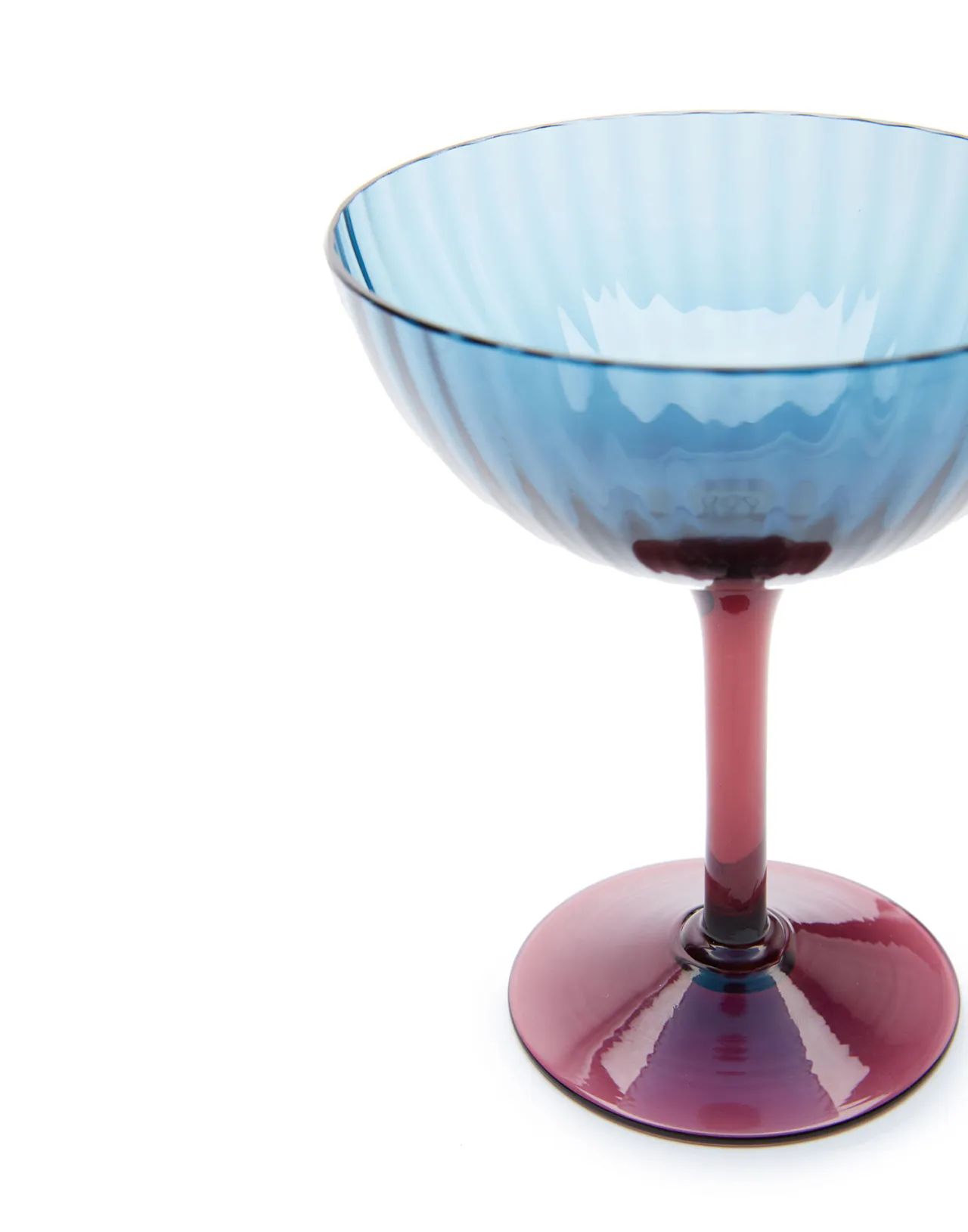 Fashion La DoubleJ Champagne Coupe Set of 2Blu Fumé in Glass