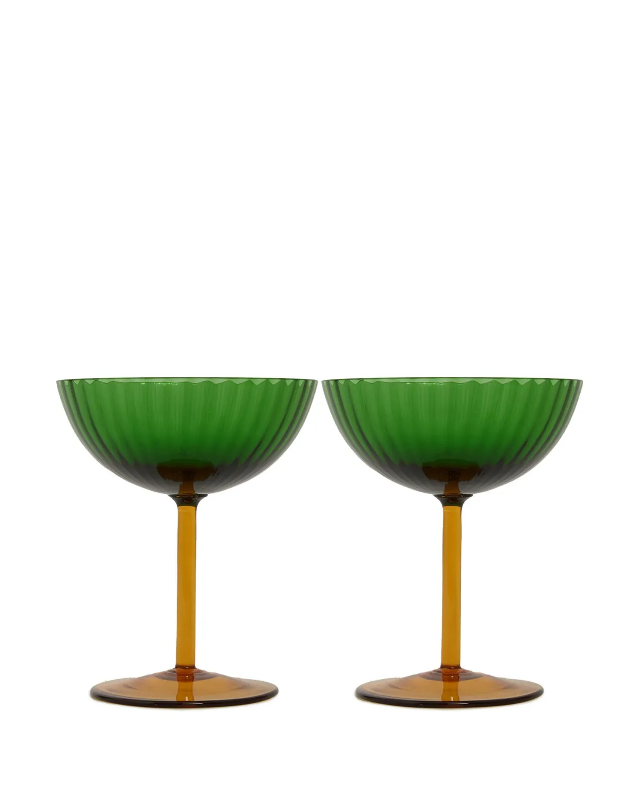 Store La DoubleJ Champagne Coupe Set of 2Verde in Glass