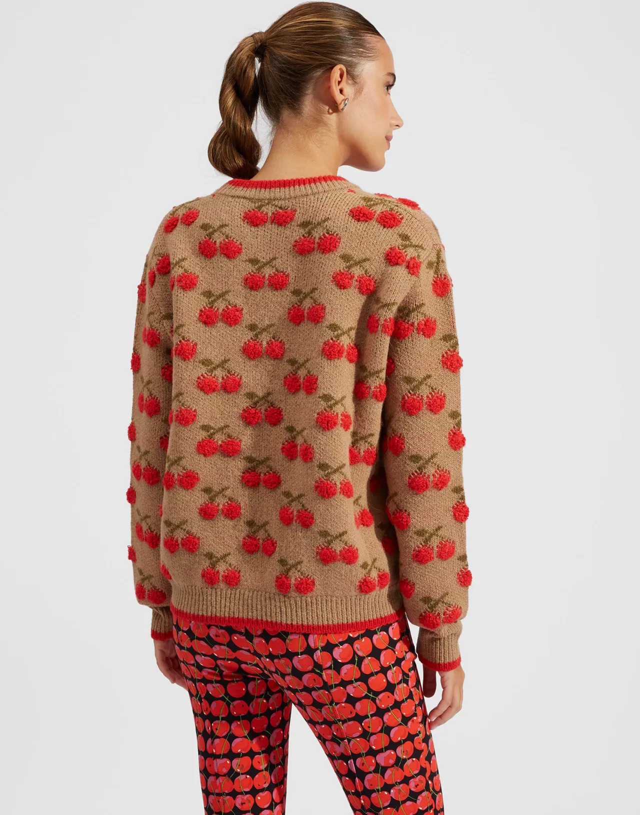 Best La DoubleJ Cherry SweaterCamel/Red in Wool