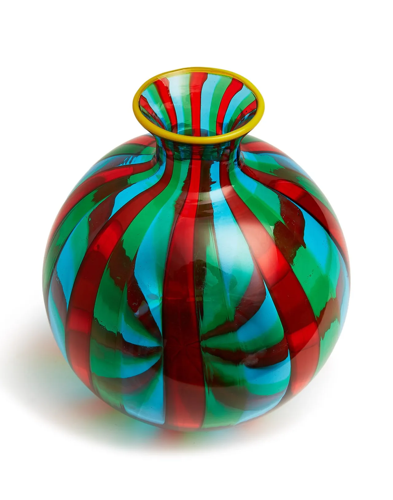 Hot La DoubleJ Ciccio Vase (Smooth)Arancio/Verde/Acquamare in Glass