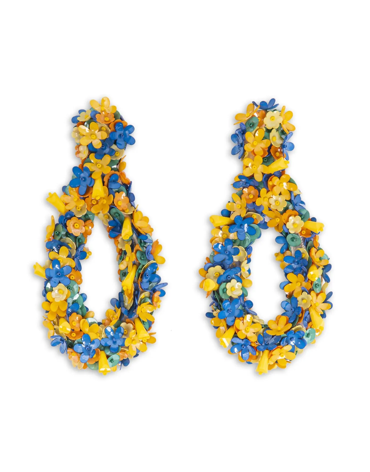 Fashion La DoubleJ Confetti Hoop EarringsSolid Yellow in Macro Flower