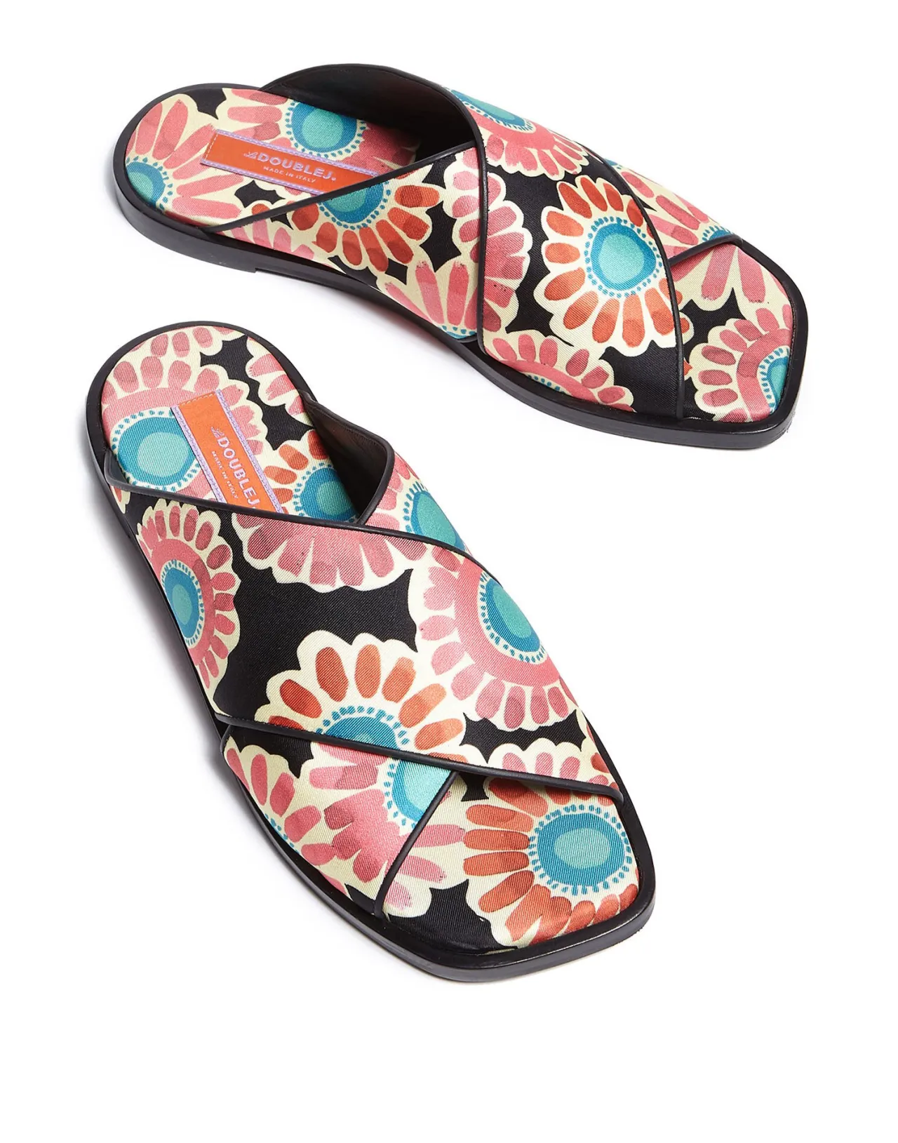 Best La DoubleJ Criss-Cross SandalsCrazy Daisy Black in Twill