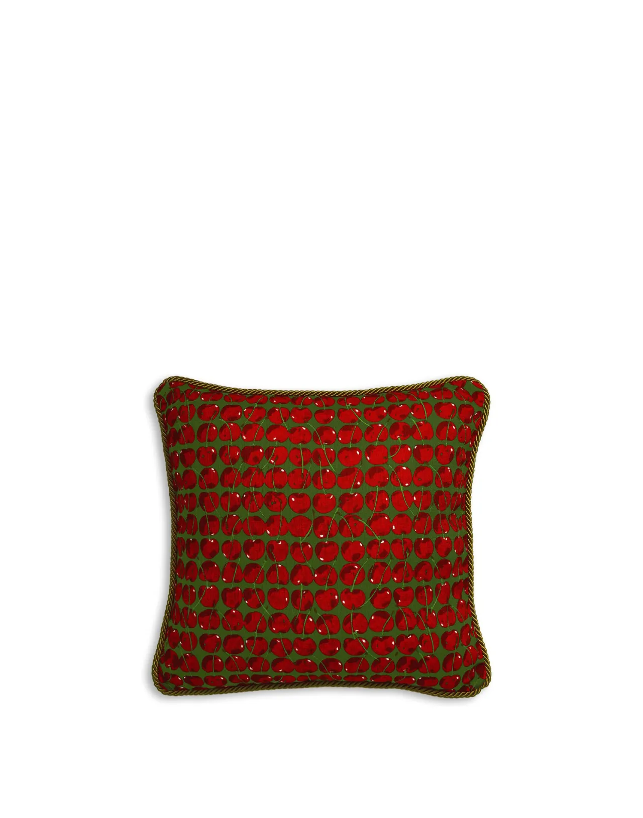 Online La DoubleJ Cushion (45X45)Cherries Verde in Cotton Honan