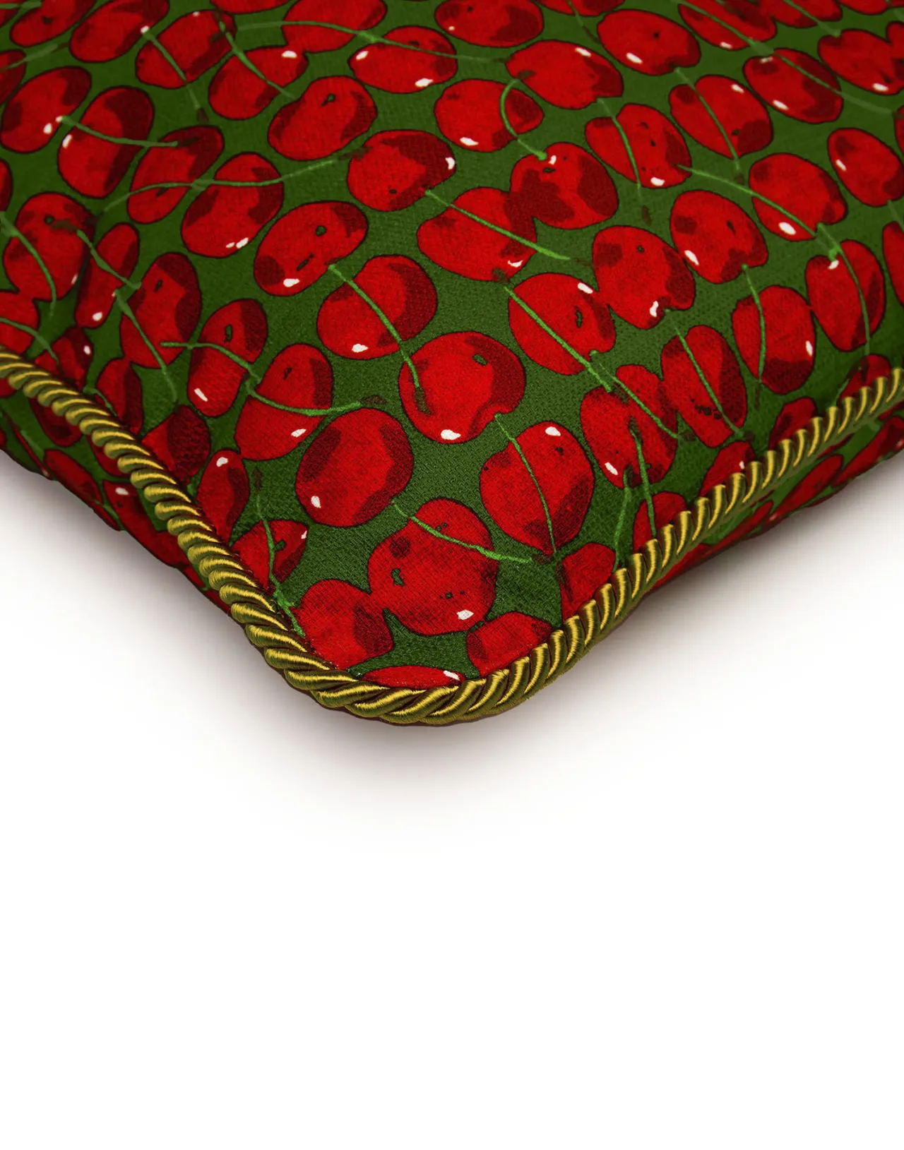 Online La DoubleJ Cushion (45X45)Cherries Verde in Cotton Honan