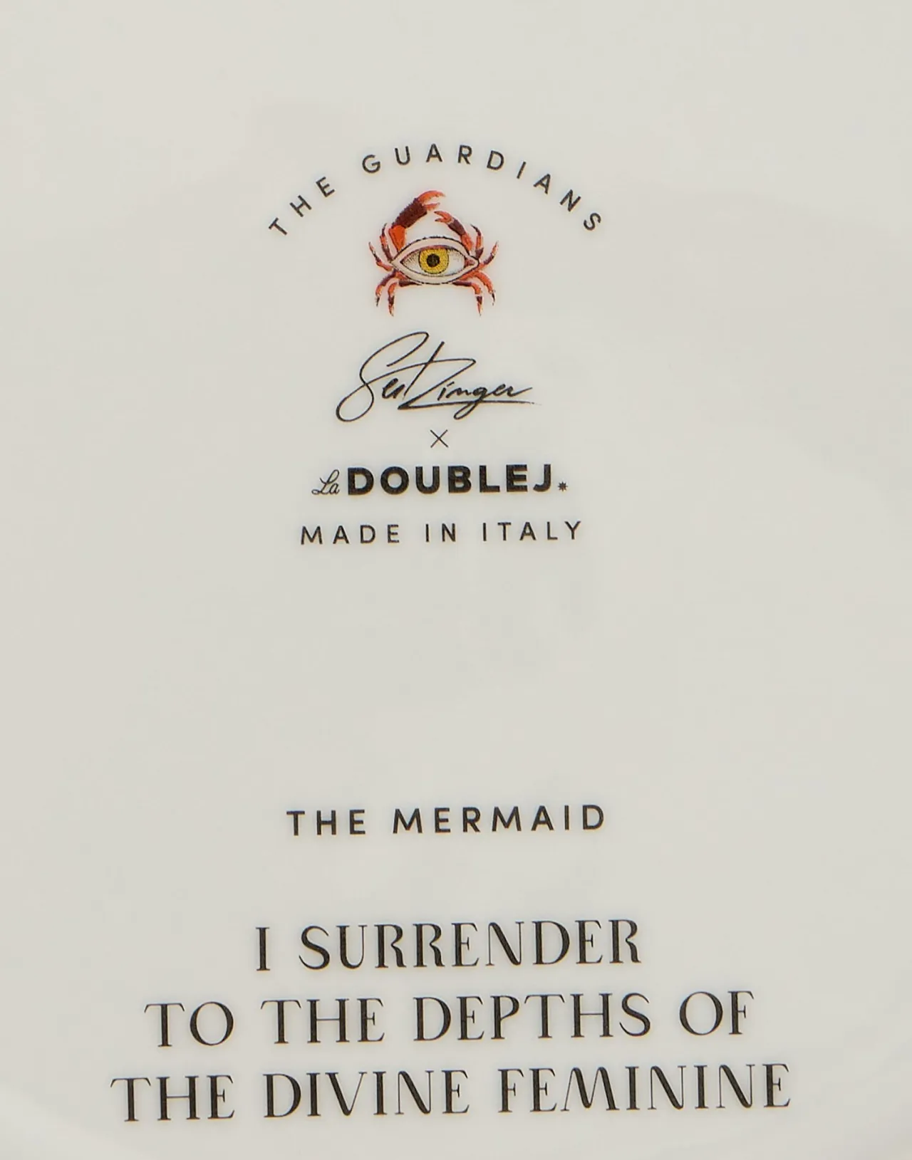 Hot La DoubleJ Decorative PlateThe Mermaid Bordeaux in Porcelain