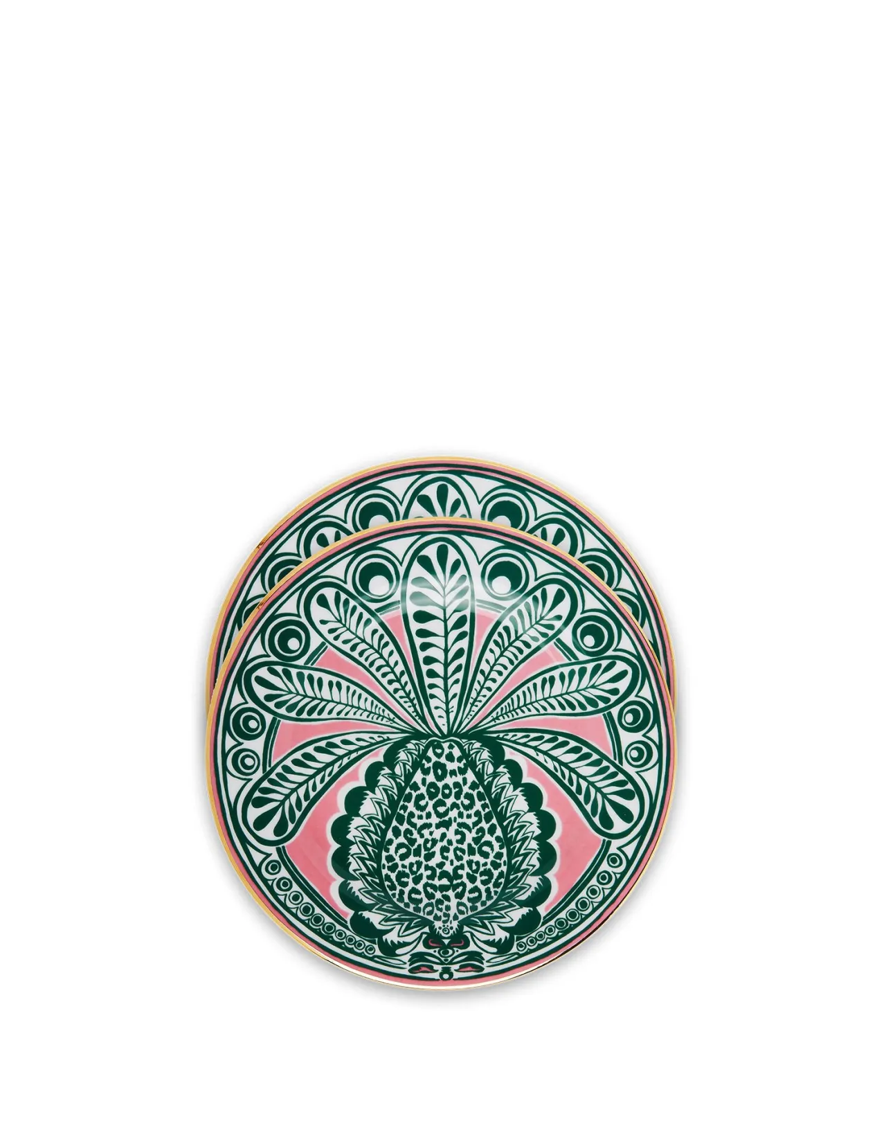 Flash Sale La DoubleJ Dessert Plate Set of 2Big Pineapple Fuxia in Porcelain