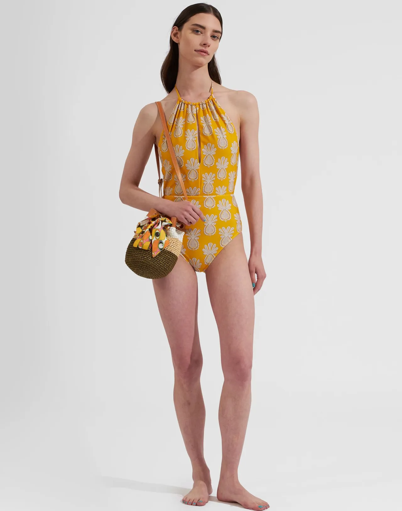 Store La DoubleJ Esther SwimsuitPineapple Sunflower in Lycra