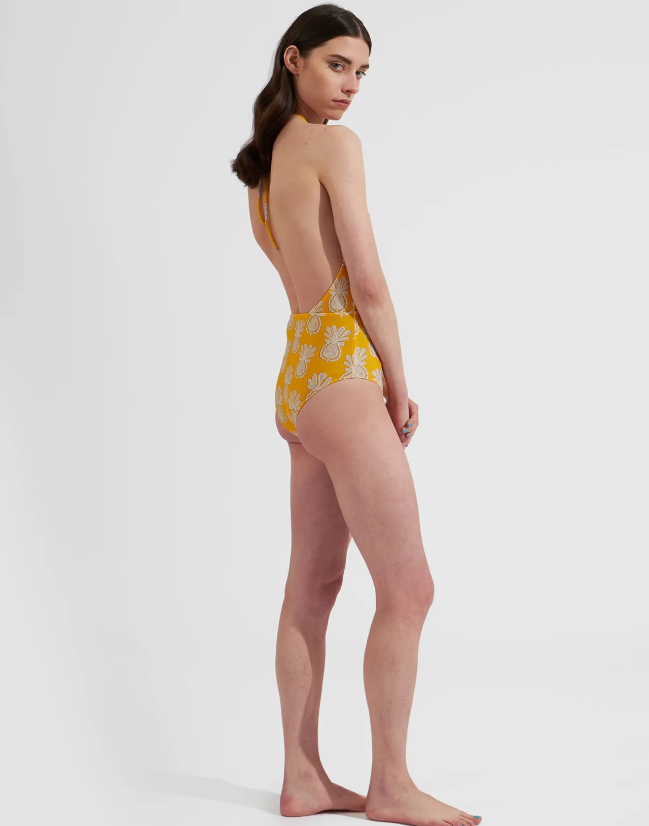 Store La DoubleJ Esther SwimsuitPineapple Sunflower in Lycra