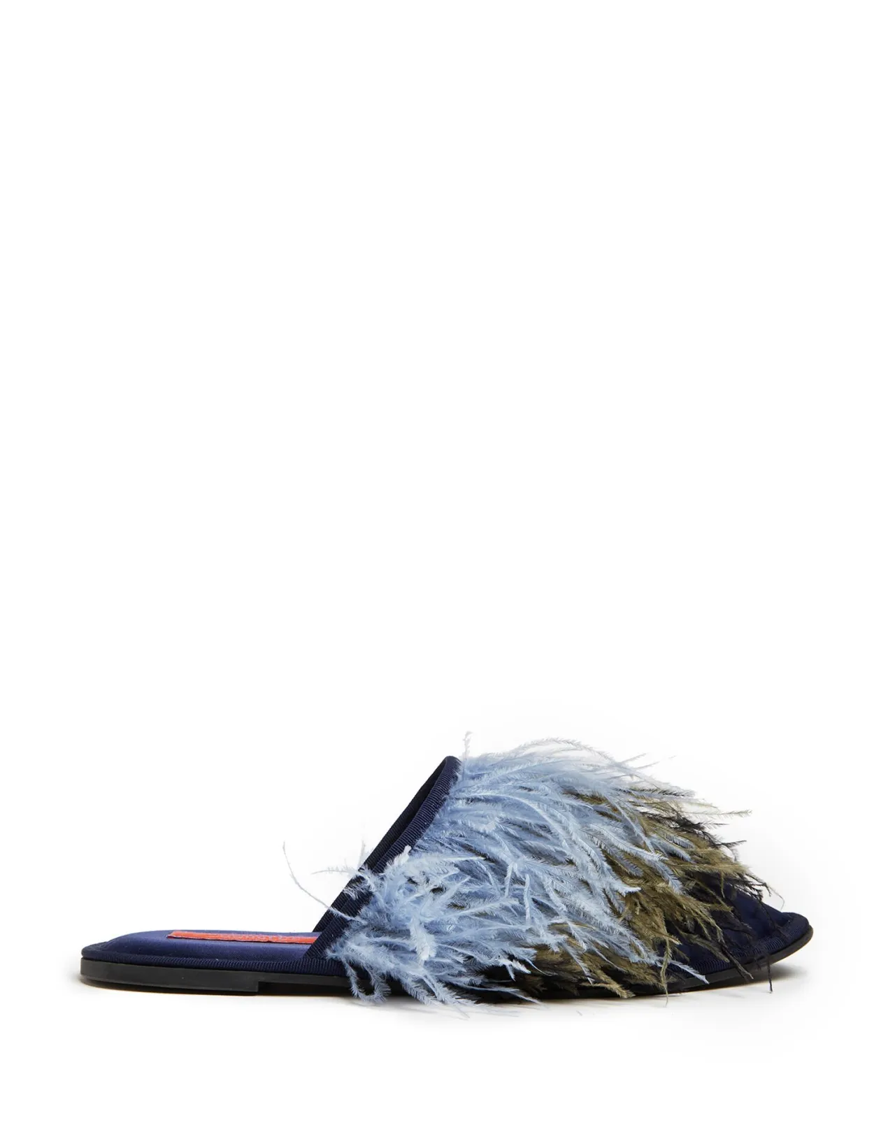 Clearance La DoubleJ Feather SlippersSolid Acquamarine in Raso