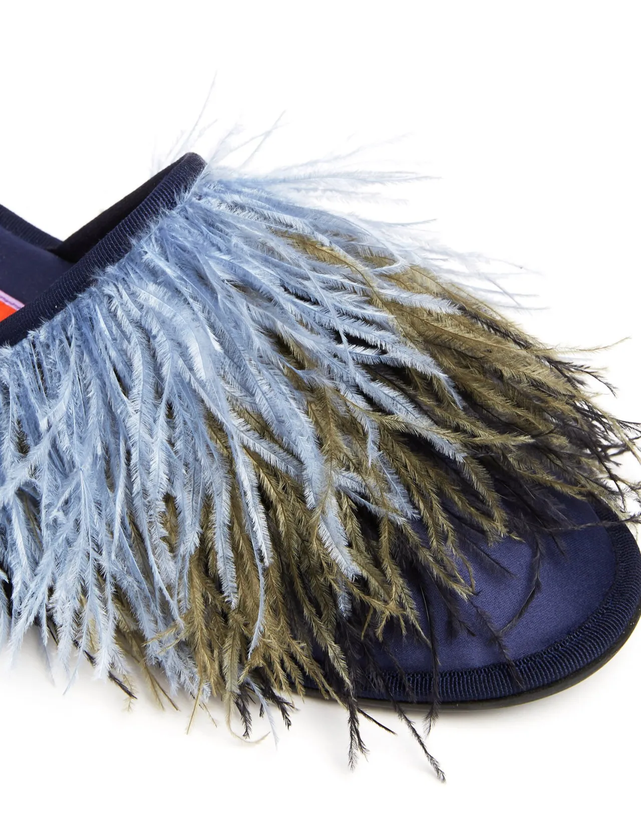 Clearance La DoubleJ Feather SlippersSolid Acquamarine in Raso