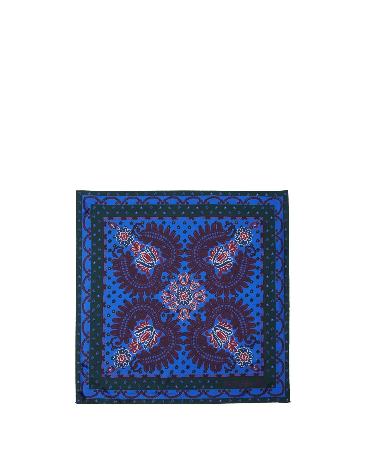 Best La DoubleJ Folky Hearts Foulard (45X45)Folky Hearts Blue in Silk