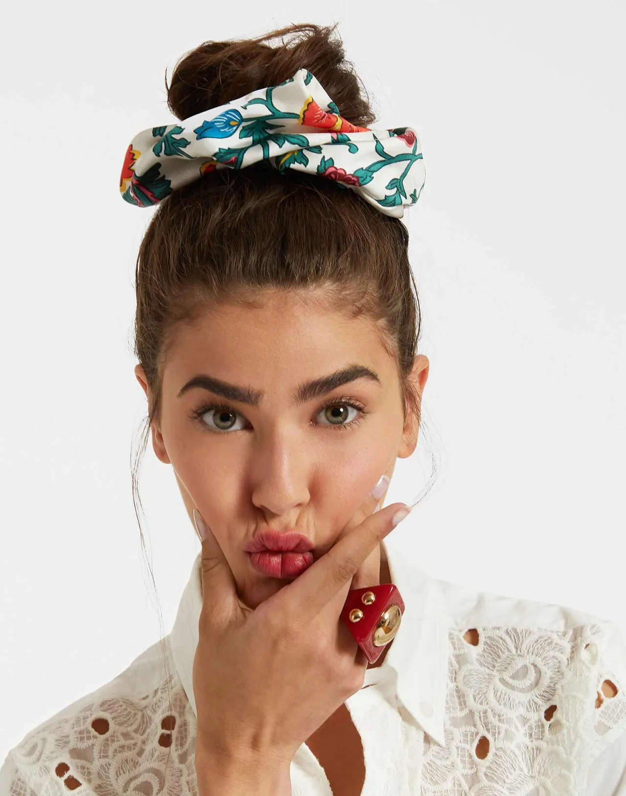 Outlet La DoubleJ Giga ScrunchieDragonflower Mini Multicolor in Silk Twill