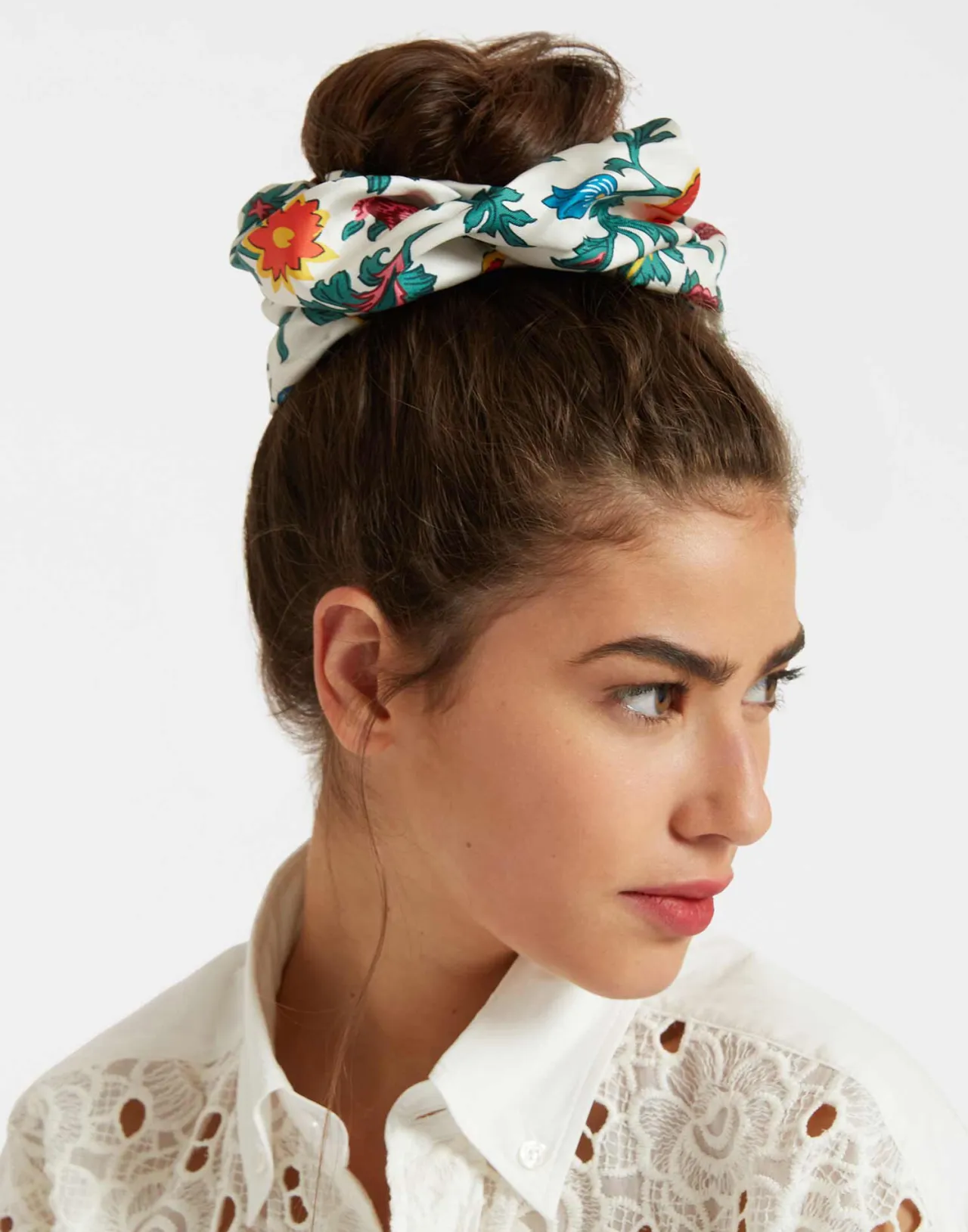 Outlet La DoubleJ Giga ScrunchieDragonflower Mini Multicolor in Silk Twill