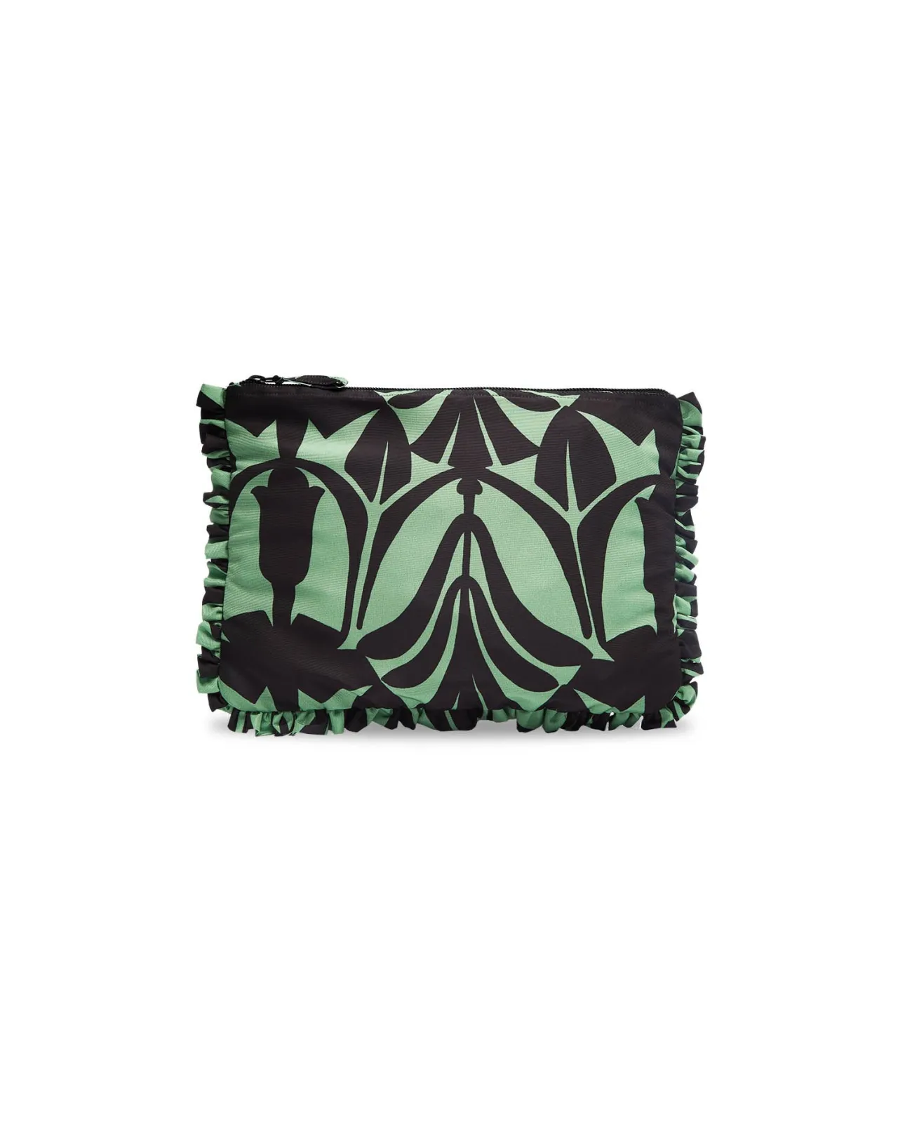 Sale La DoubleJ Hand PochettePapyrus Green in Faille