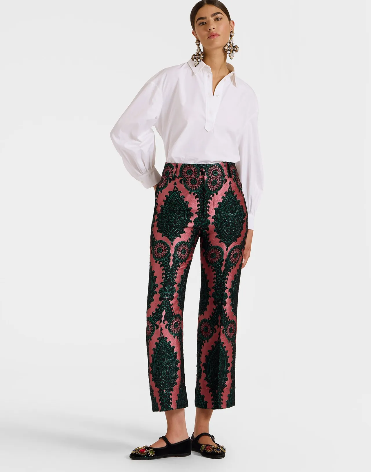 Clearance La DoubleJ Hendrix PantsOltrarno Pink in Jacquard