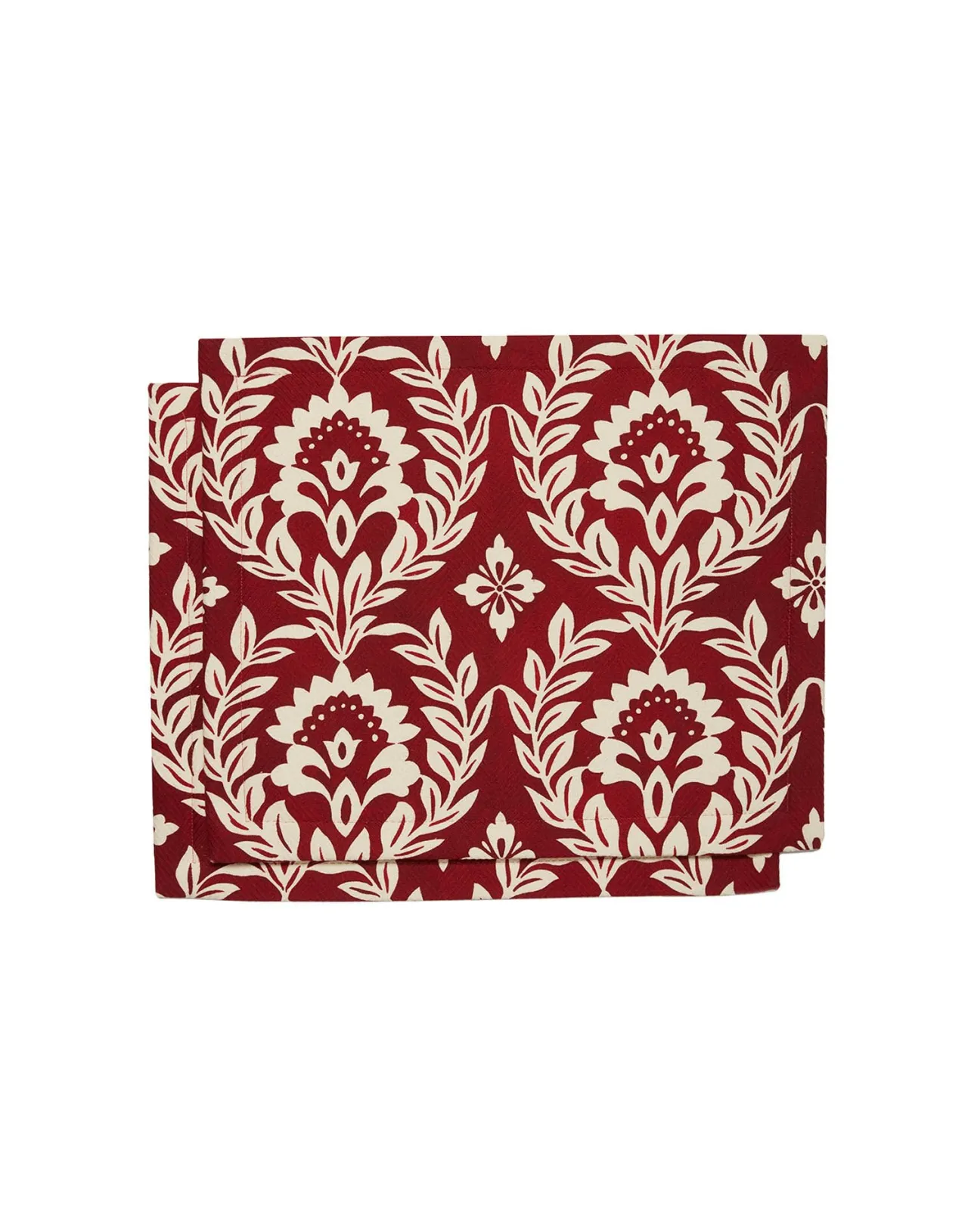New La DoubleJ Herringbone Placemat Set of 2Garland Bordeaux in Cotton Chevron
