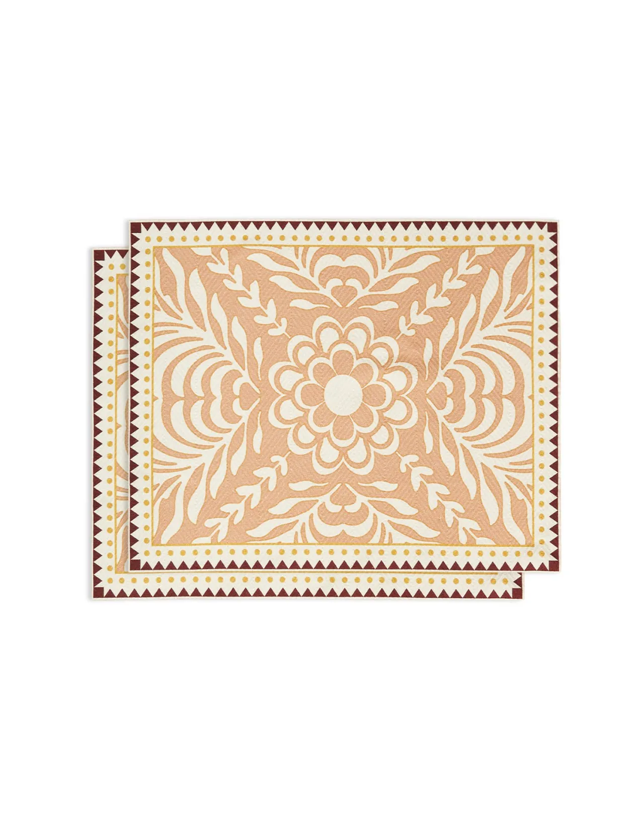 Cheap La DoubleJ Herringbone Placemats Set Of 2Tudor Pink in Cotton Chevron