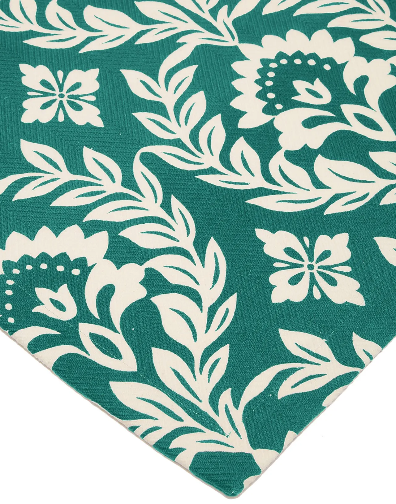 Flash Sale La DoubleJ Herringbone RunnerGreen Garland in Cotton Chevron