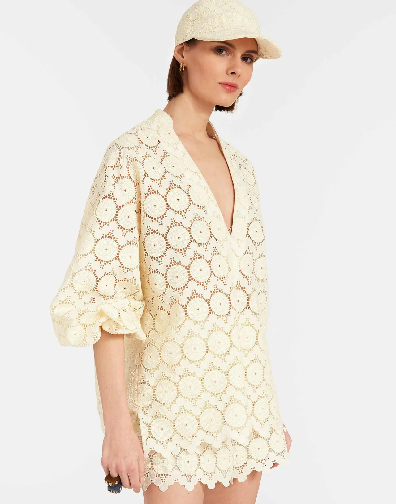 Cheap La DoubleJ Jackie ShirtEvil Eye Ivory in Macrame