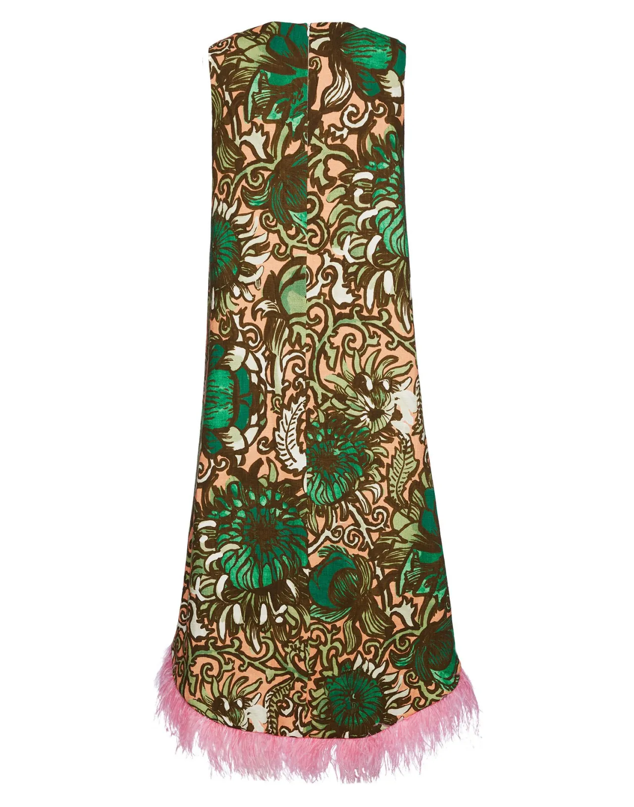 Online La DoubleJ La Scala High Dress (With Feathers)Anemone Pink in Shot Cotton