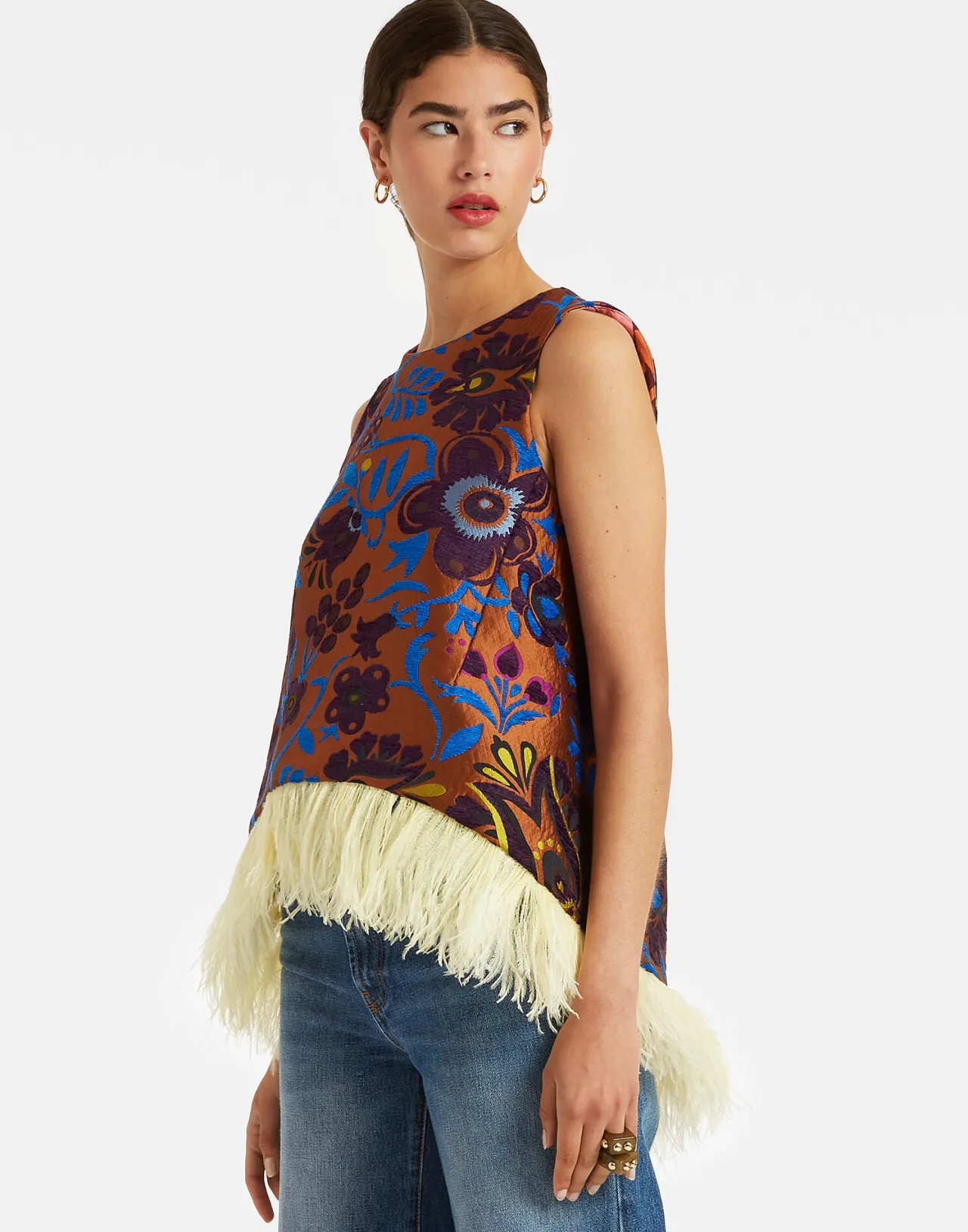 Sale La DoubleJ La Scala Top (With Feathers)Jacquard Selva in Jacquard