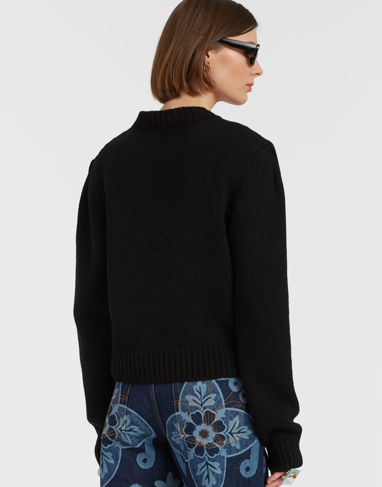 Hot La DoubleJ Lampone SweaterBlack in Wool Embroidered