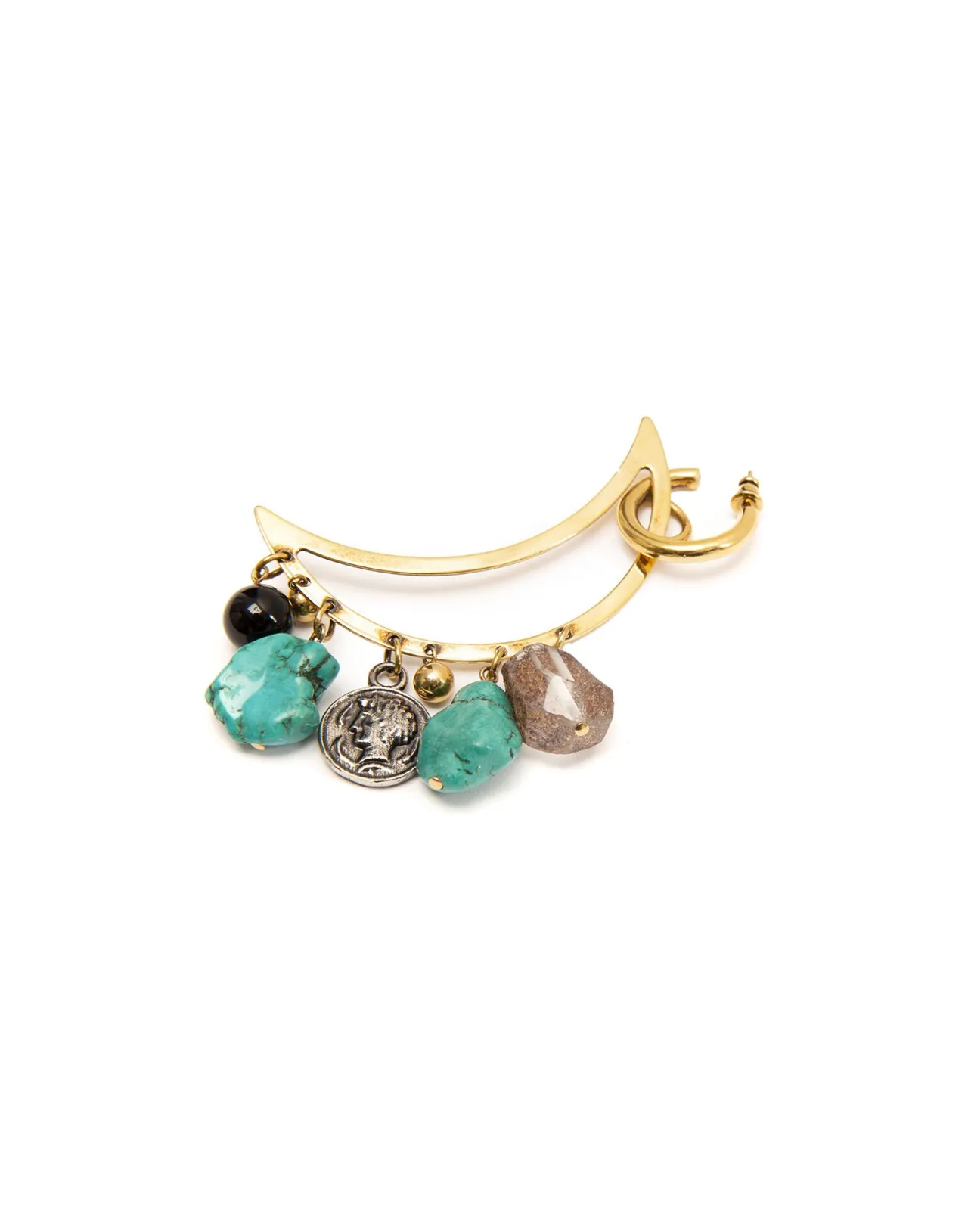 Sale La DoubleJ Luna EarringsSolid Acquamarine in Gold Plated Brass