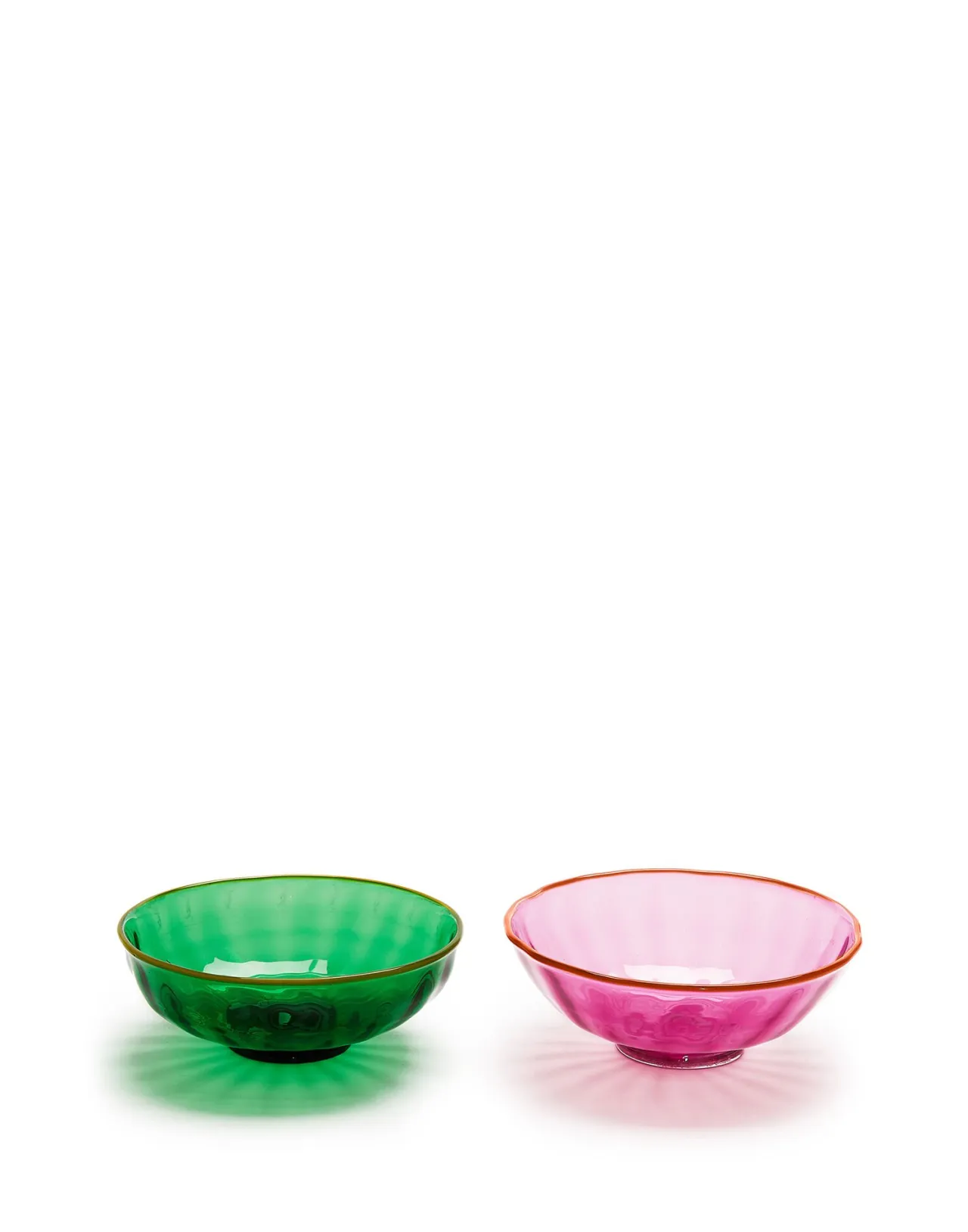 Store La DoubleJ Luxury Nut Bowl Set of 2Verde/Rosa in Glass