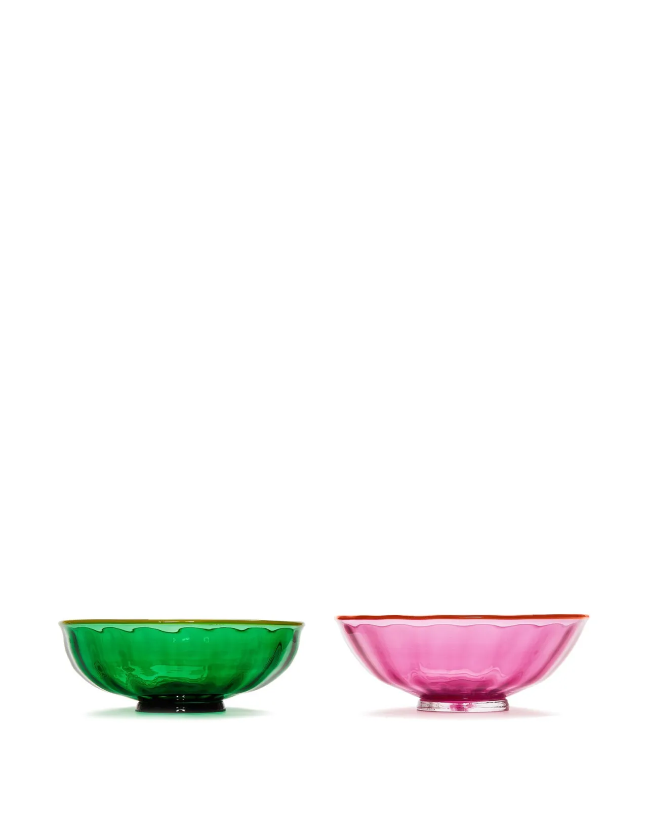 Store La DoubleJ Luxury Nut Bowl Set of 2Verde/Rosa in Glass