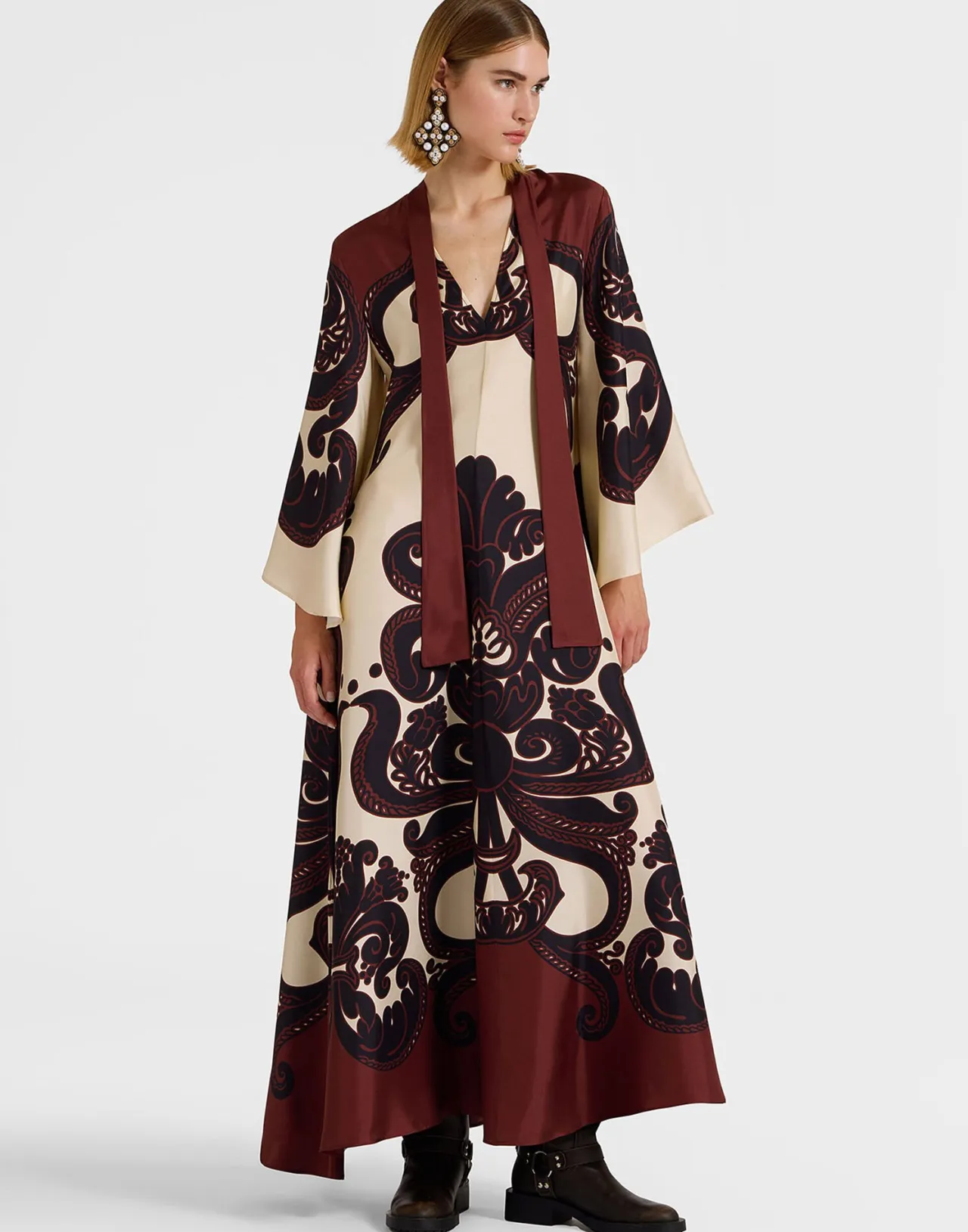 Store La DoubleJ Magnifico DressCorsini Placée Cream in Silk Twill