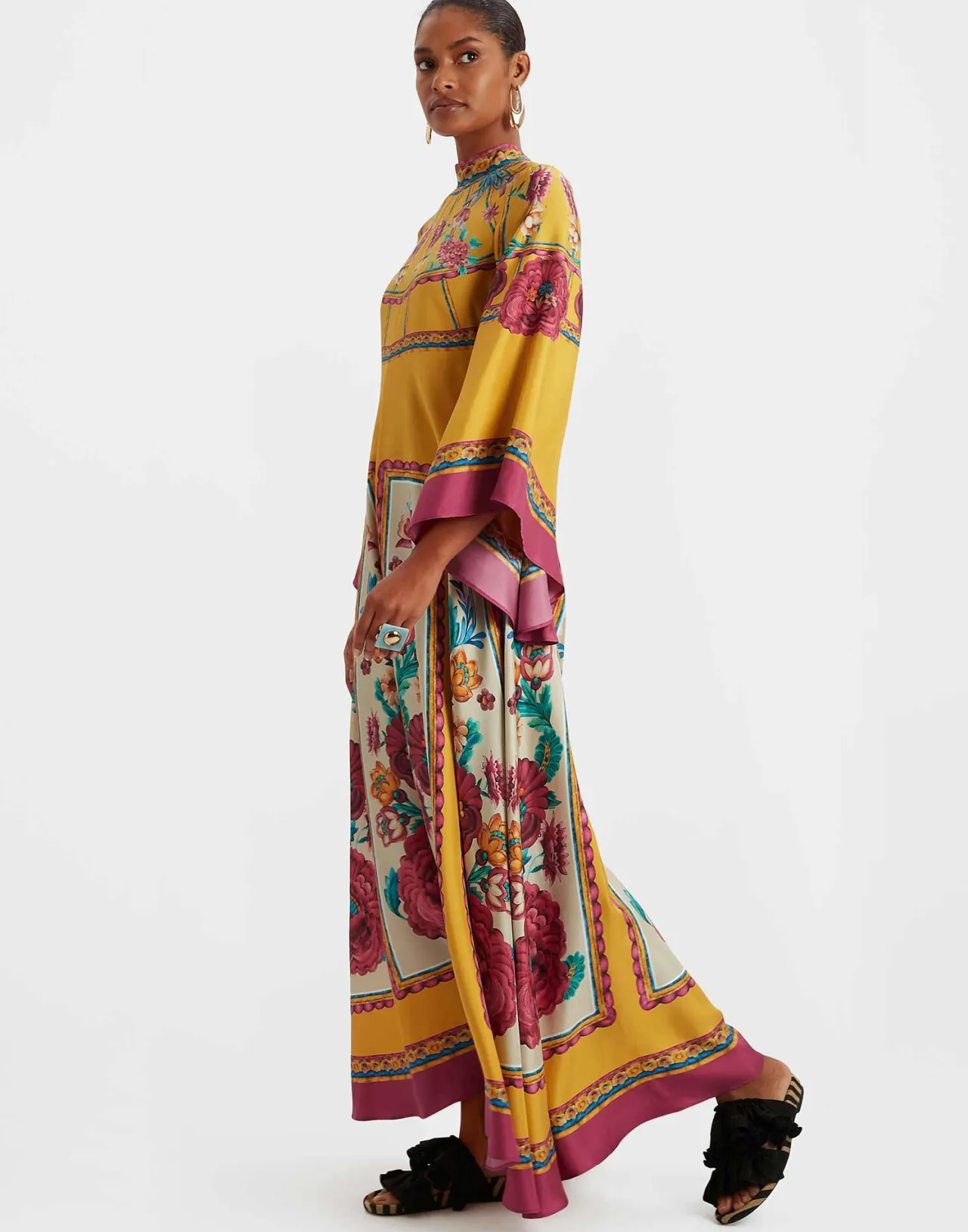 Flash Sale La DoubleJ Magnifico DressZodiac Placée Marigold in Silk Twill