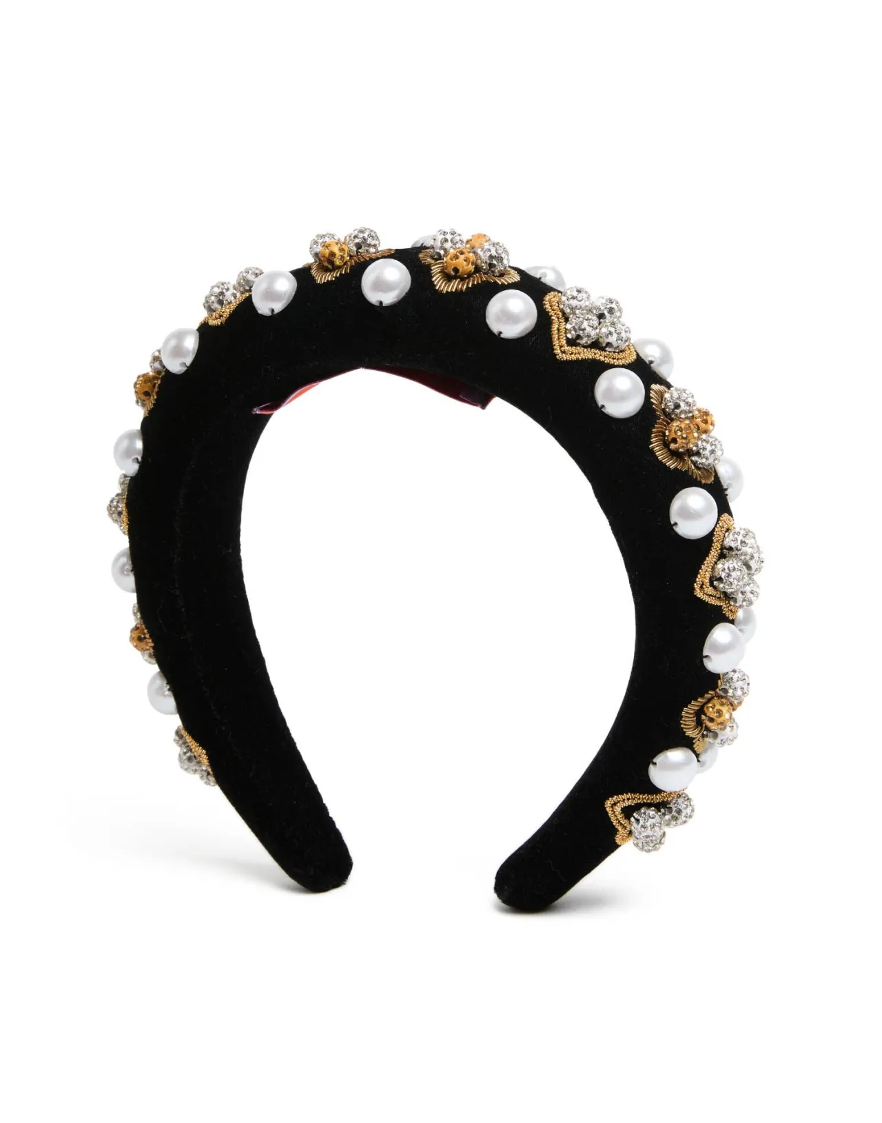 Flash Sale La DoubleJ Medici HeadbandSolid Gold in Velvet Embroidered