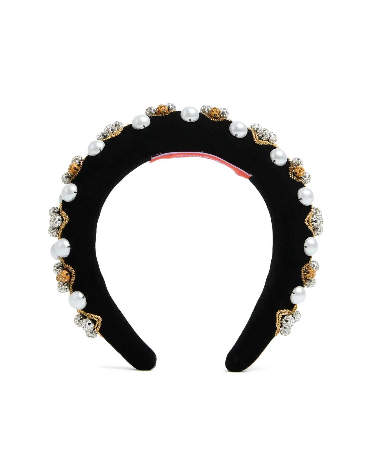 Flash Sale La DoubleJ Medici HeadbandSolid Gold in Velvet Embroidered