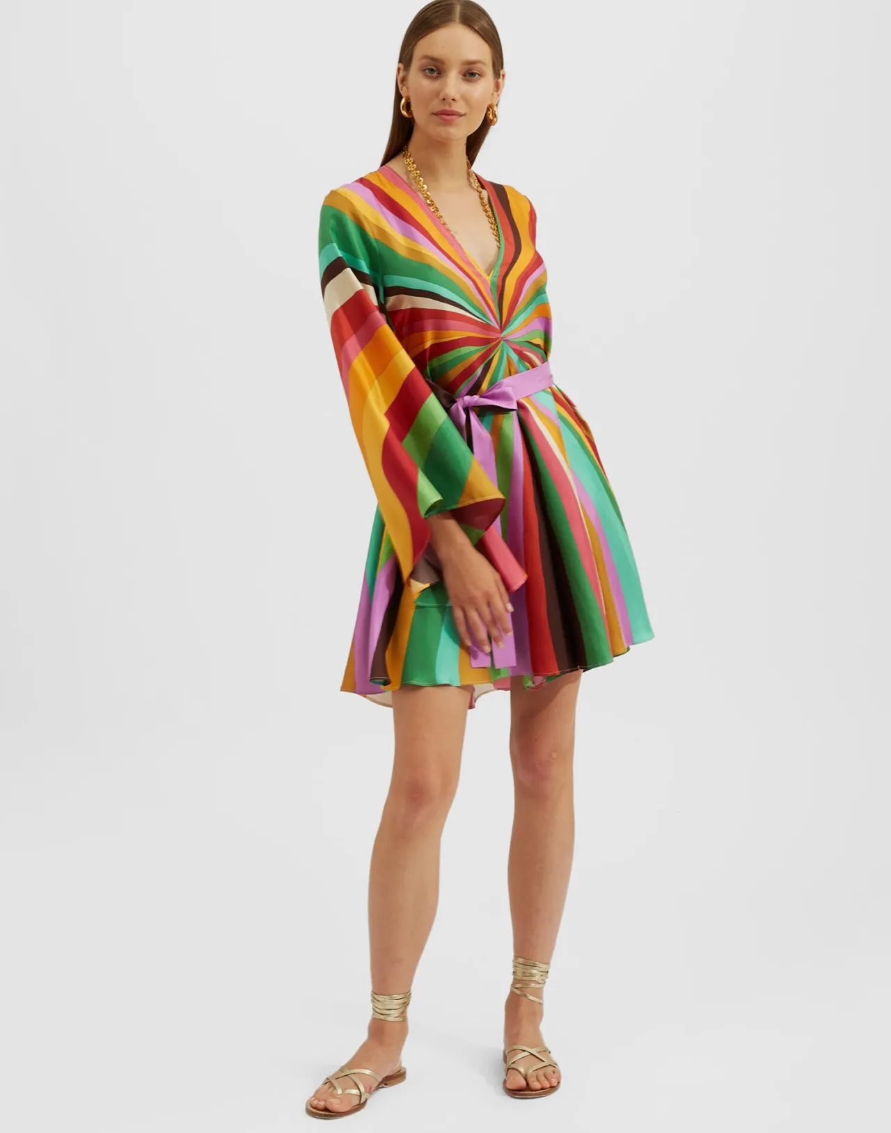 Online La DoubleJ Mini Magnifico DressRainbow in Twill Silk